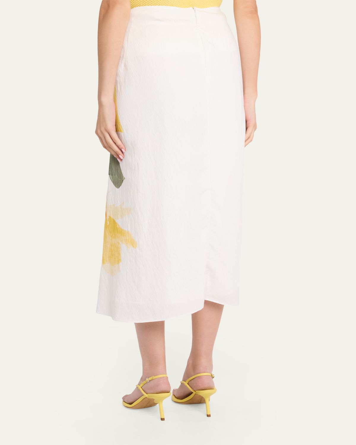 Vince Painted Satin-Viscose Midi Skirt | Thumbnail 3 Vince Painted Satin-Viscose Midi Skirt | Thumbnail 3
