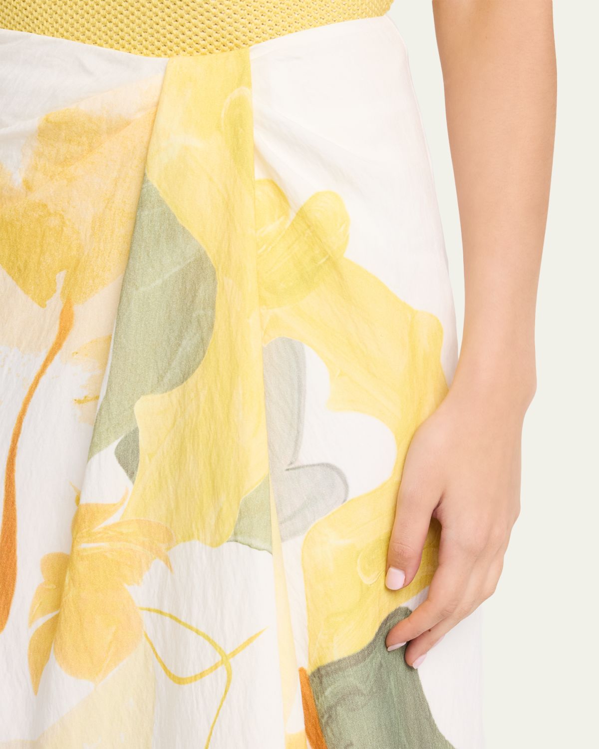 Vince Painted Satin-Viscose Midi Skirt | Thumbnail 5 Vince Painted Satin-Viscose Midi Skirt | Thumbnail 5