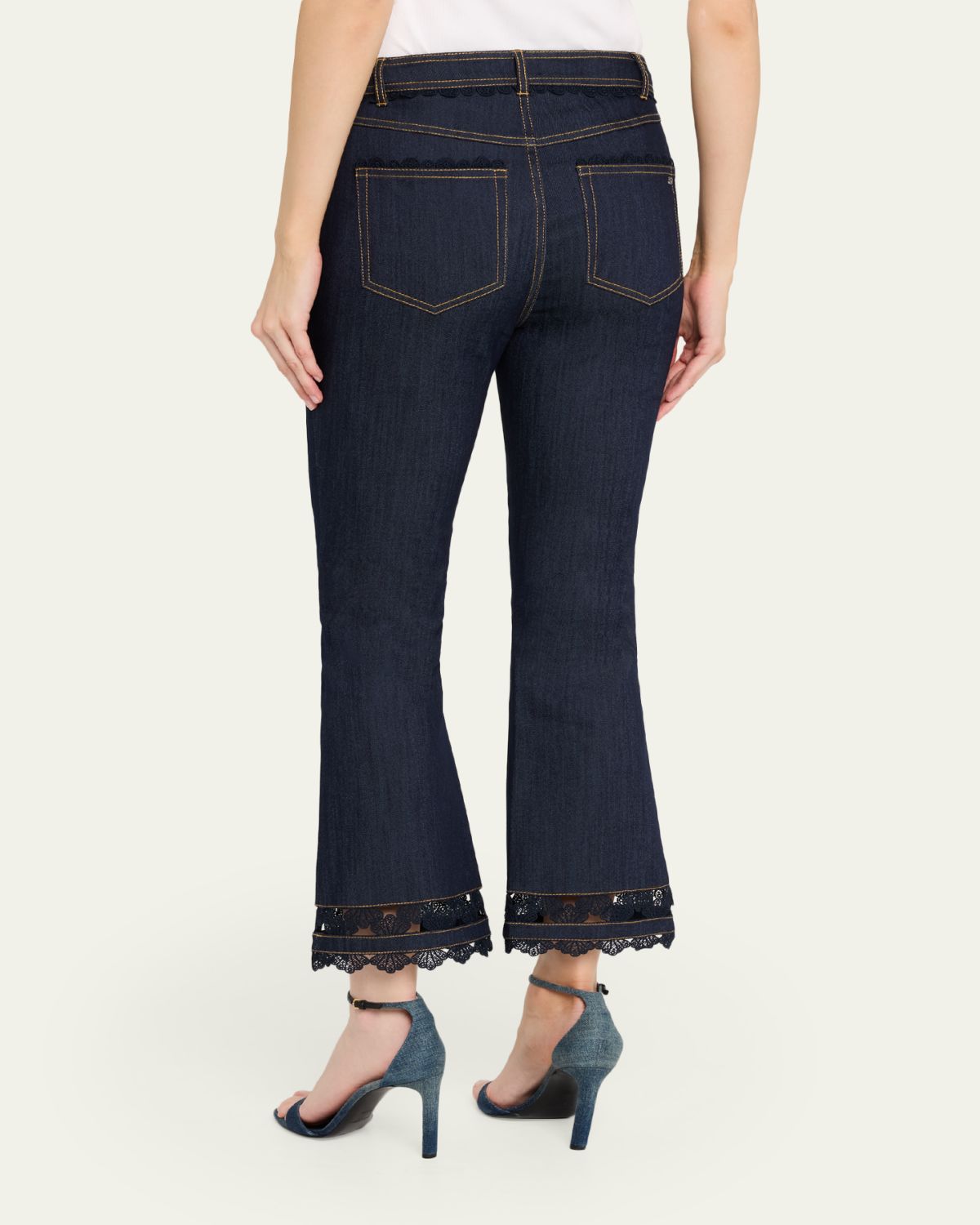 Cinq a Sept Stevie Guipure Lace Crop Flare Jeans | Thumbnail 3 Cinq a Sept Stevie Guipure Lace Crop Flare Jeans | Thumbnail 3