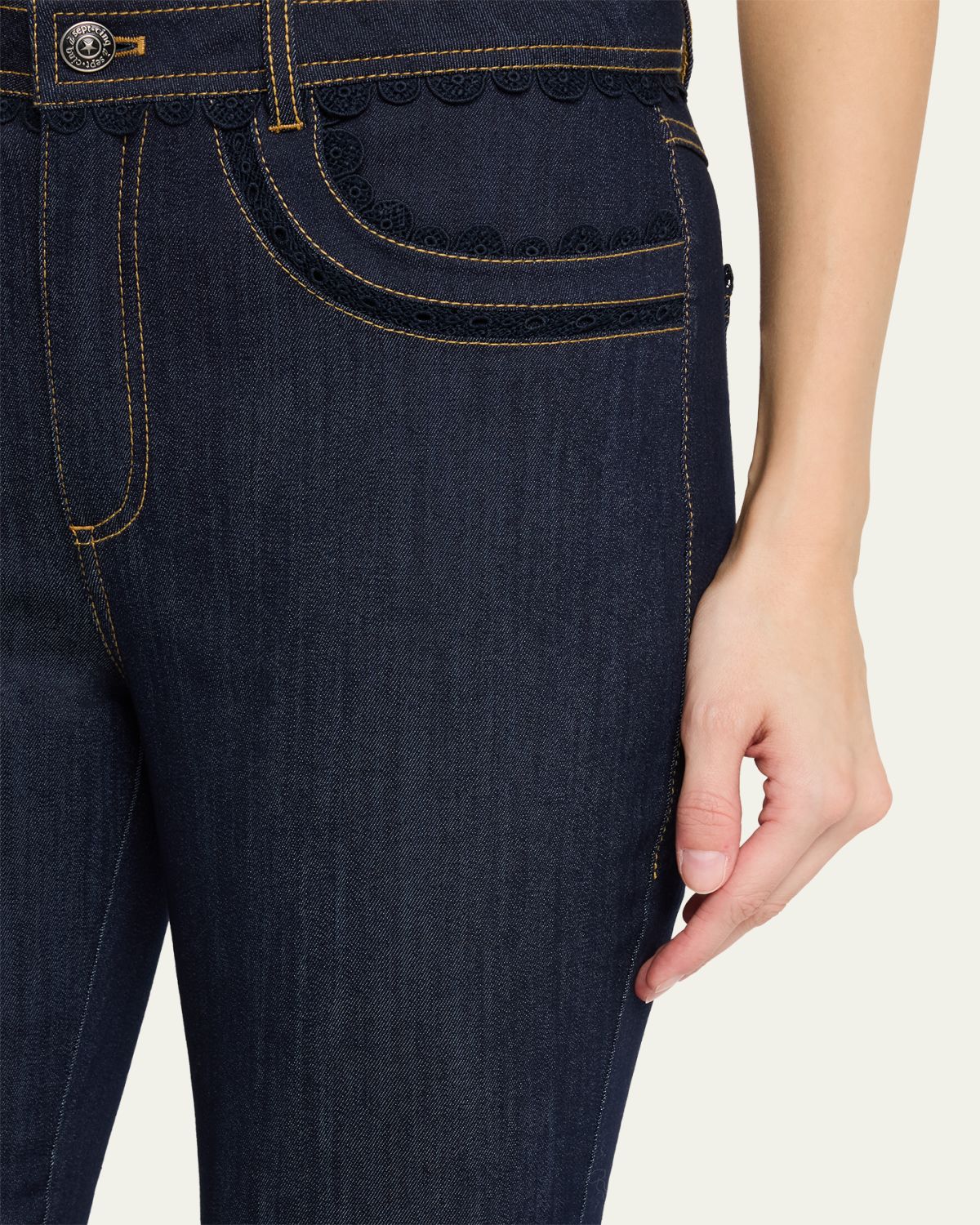 Cinq a Sept Stevie Guipure Lace Crop Flare Jeans | Thumbnail 5 Cinq a Sept Stevie Guipure Lace Crop Flare Jeans | Thumbnail 5