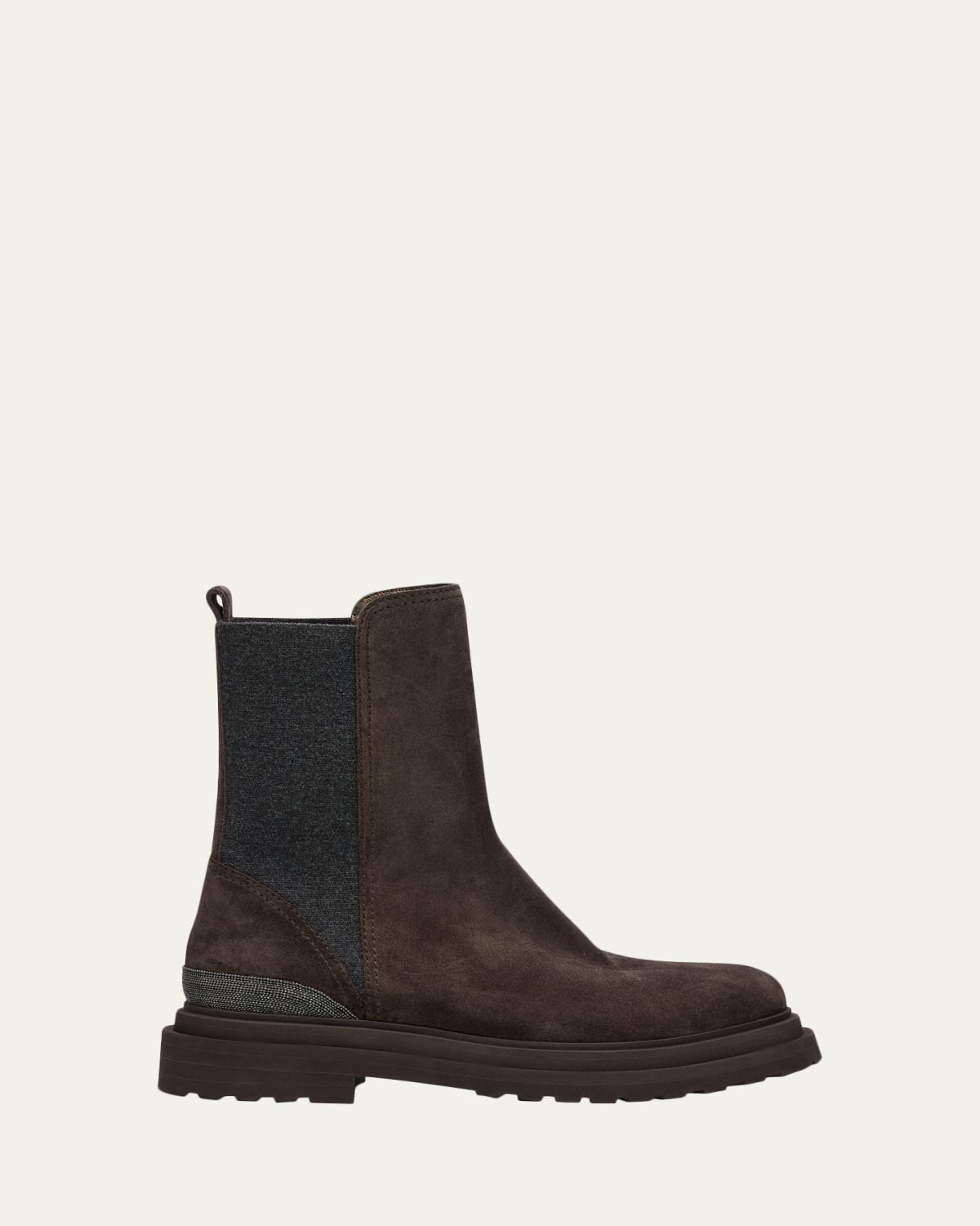 Brunello Cucinelli 15MM Suede Ankle Boots W/ Monili | Thumbnail 5 Brunello Cucinelli 15MM Suede Ankle Boots W/ Monili | Thumbnail 5