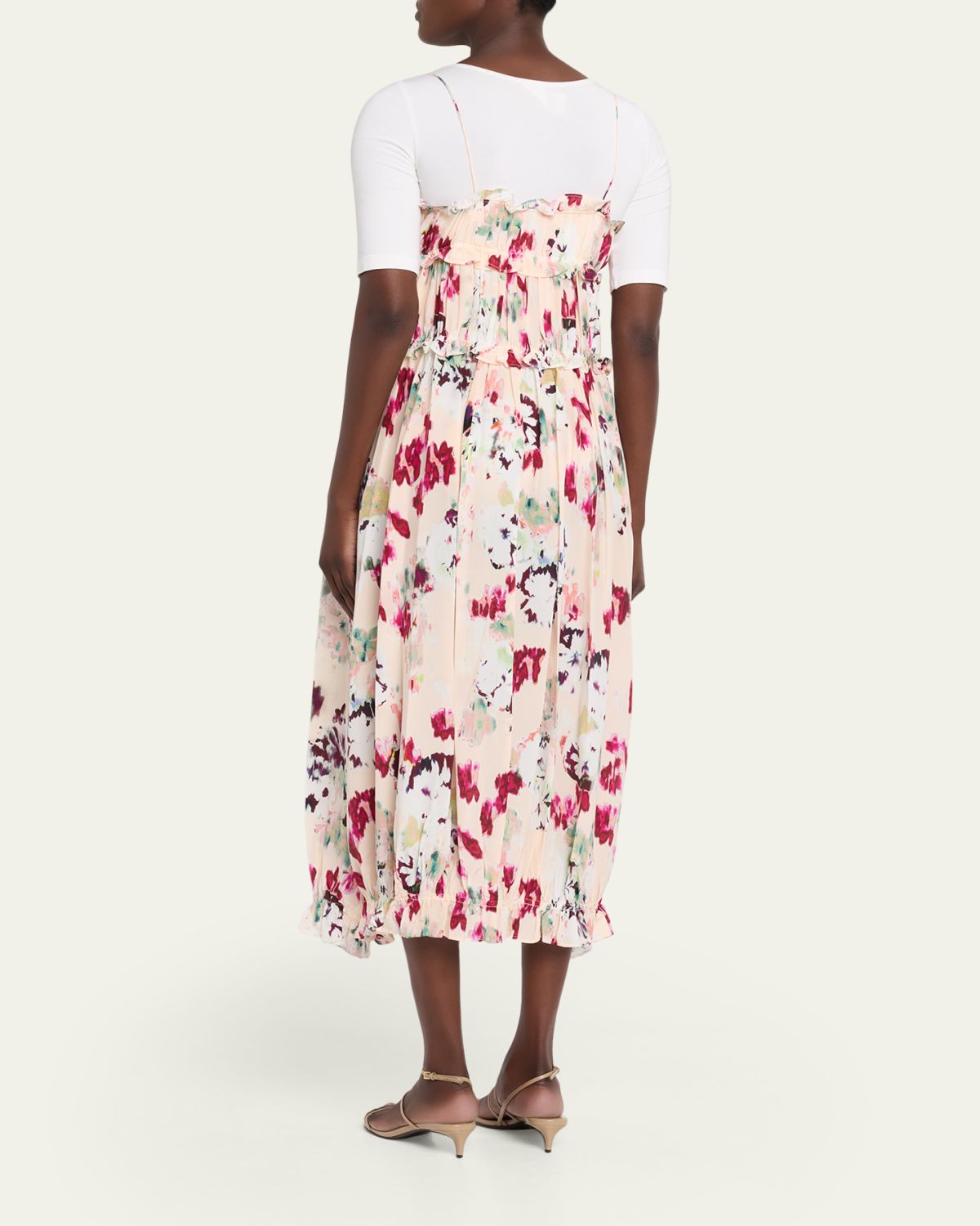 Ulla Johnson Clove Ruffled Floral Silk A-Line Midi Dress | Thumbnail 3 Ulla Johnson Clove Ruffled Floral Silk A-Line Midi Dress | Thumbnail 3