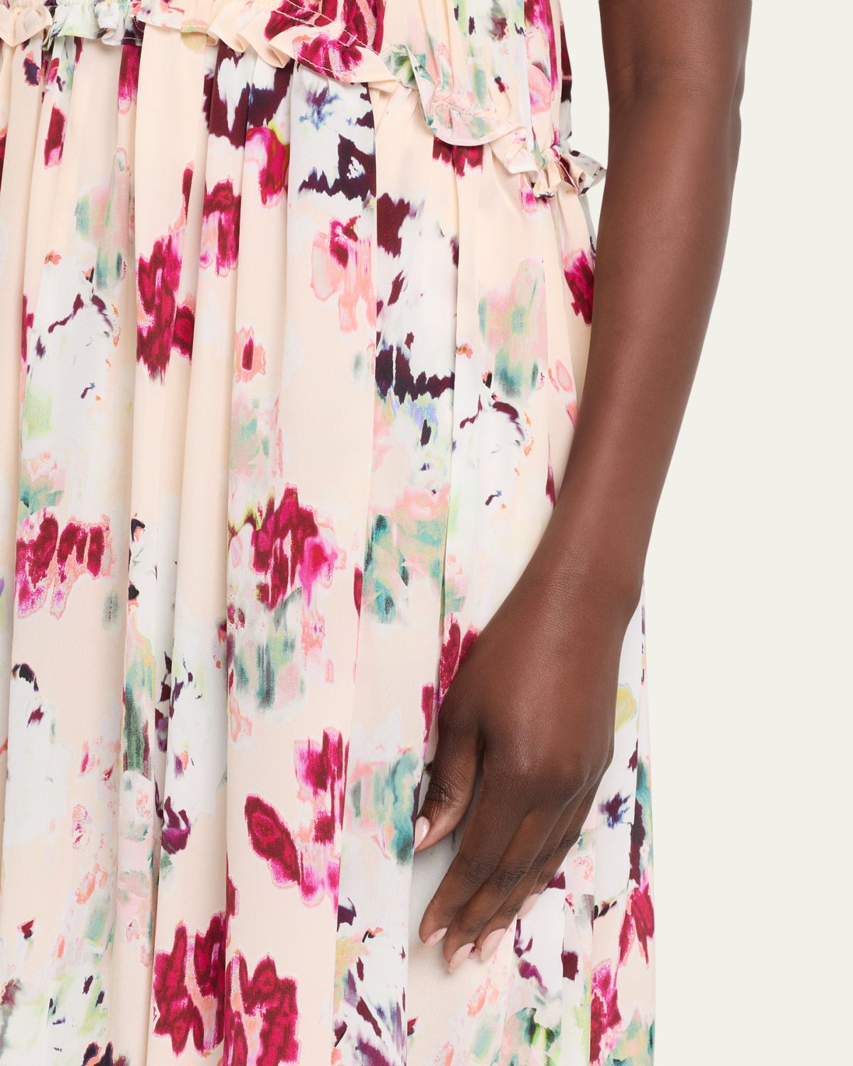 Ulla Johnson Clove Ruffled Floral Silk A-Line Midi Dress | Thumbnail 5 Ulla Johnson Clove Ruffled Floral Silk A-Line Midi Dress | Thumbnail 5