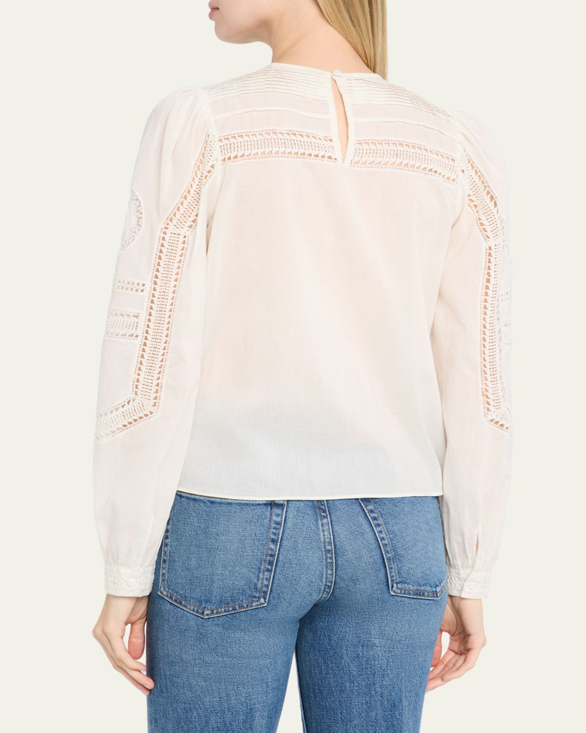 Ulla Johnson Marlowe Embroidered Long-Sleeve Blouse | Thumbnail 3
