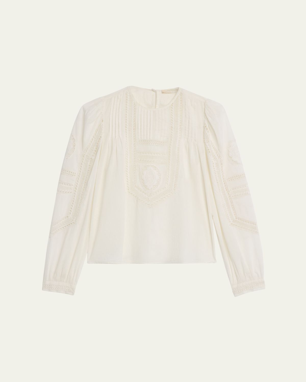 Ulla Johnson Marlowe Embroidered Long-Sleeve Blouse