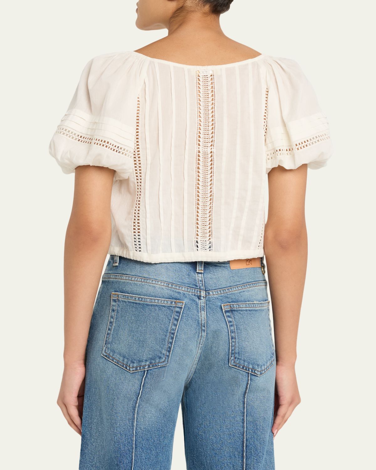 Ulla Johnson Clara Embroidered Short-Sleeve Cotton Blouse | Thumbnail 3 Ulla Johnson Clara Embroidered Short-Sleeve Cotton Blouse | Thumbnail 3