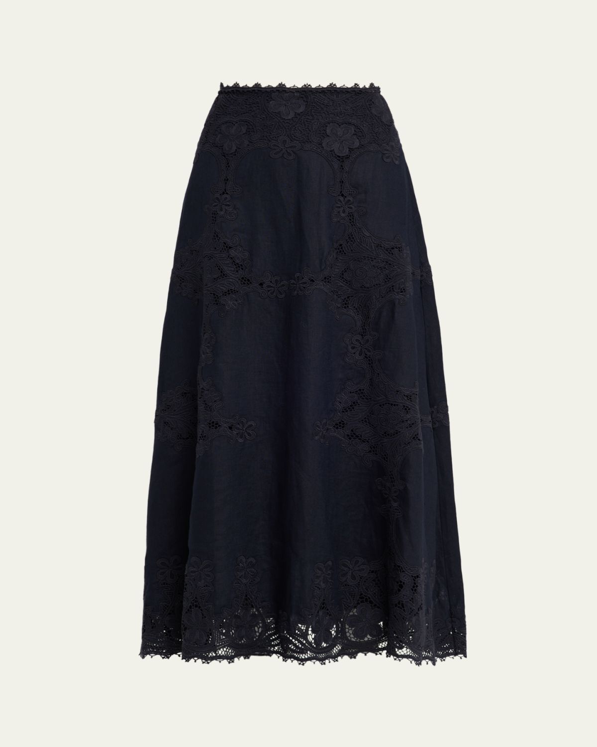 Ulla Johnson Fleur Embroidered Linen-Blend Midi Skirt | Thumbnail 5 Ulla Johnson Fleur Embroidered Linen-Blend Midi Skirt | Thumbnail 5