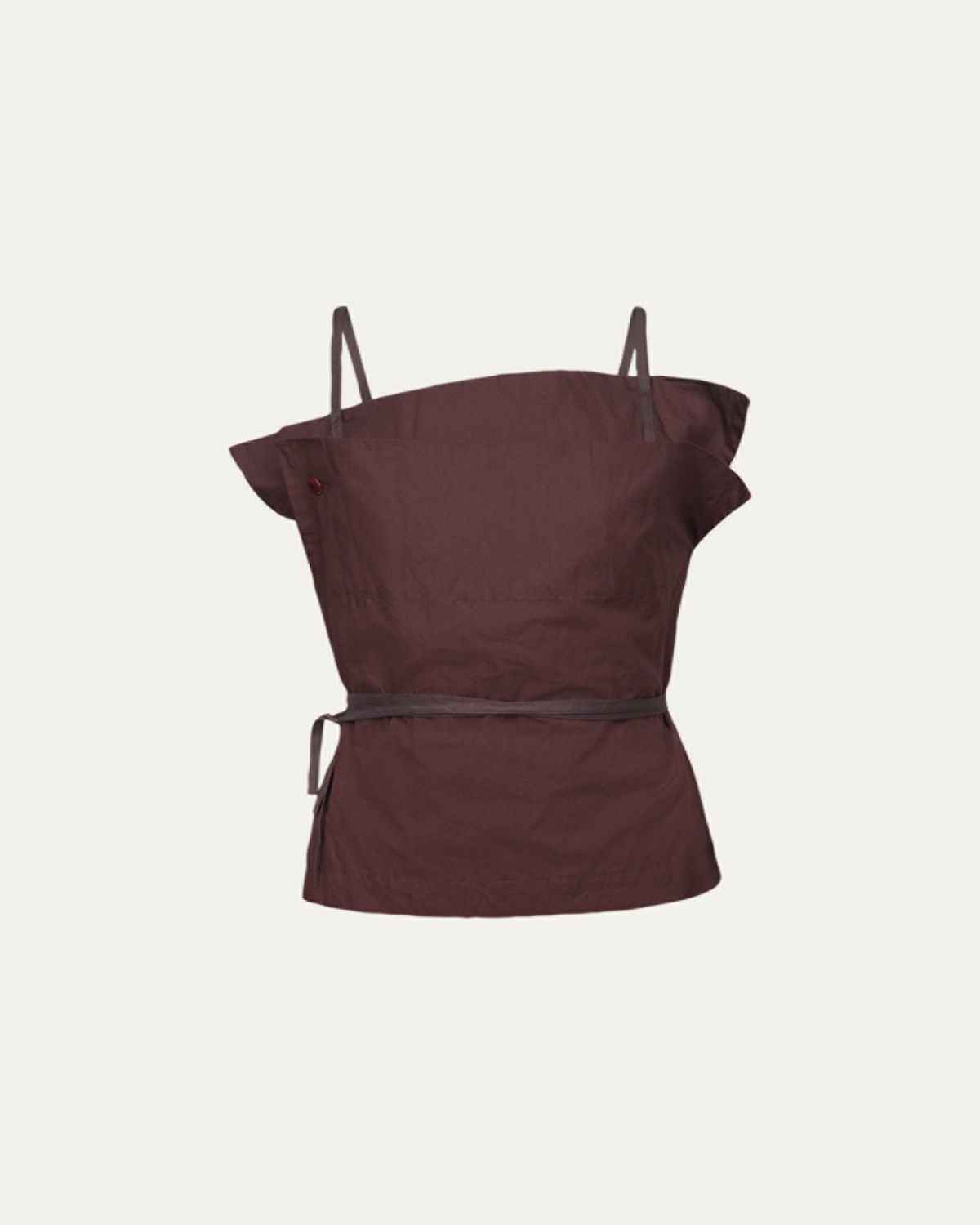 Ossou Sienna Cotton Twill Ribbon Tie Top