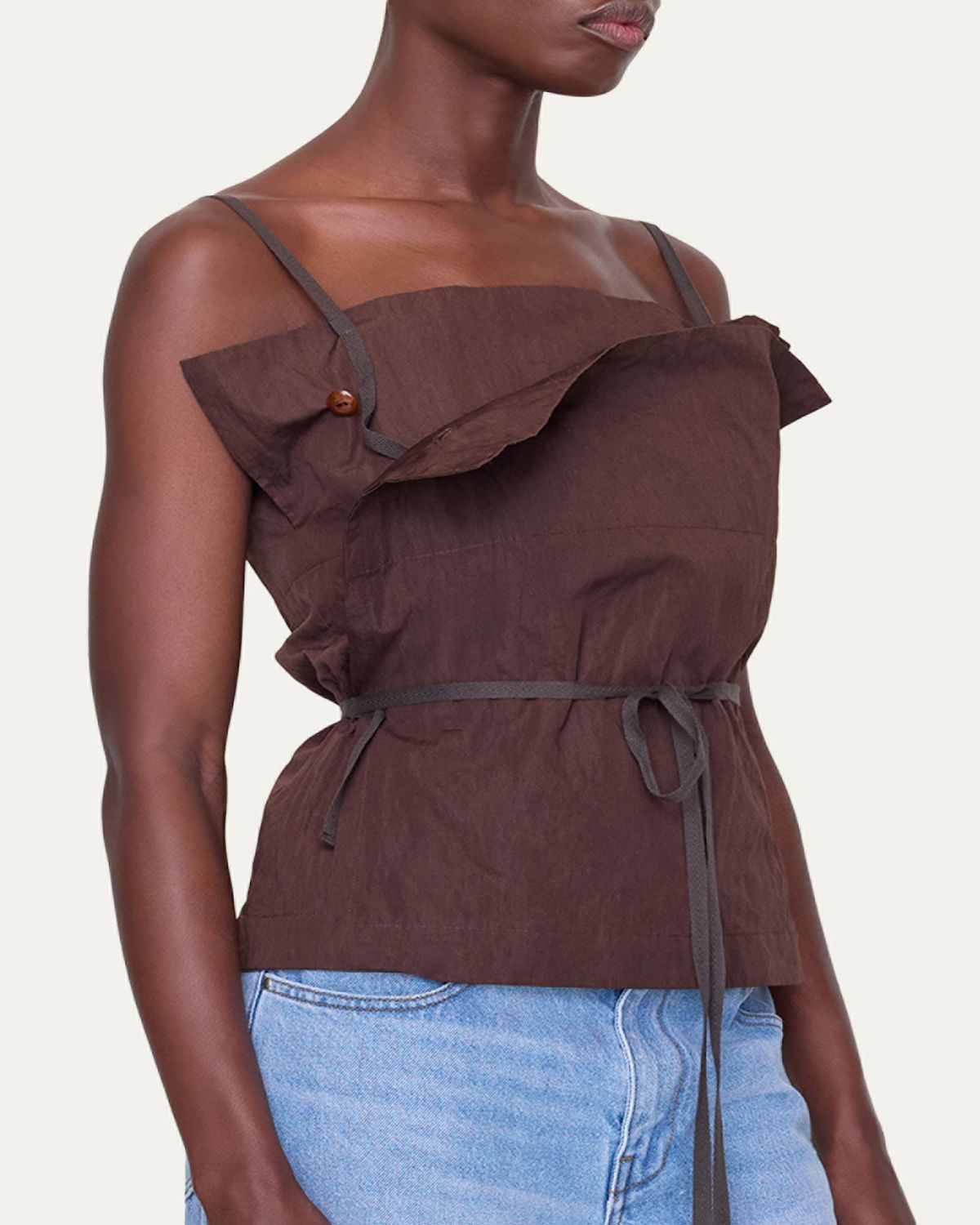 Ossou Sienna Cotton Twill Ribbon Tie Top | Thumbnail 3 Ossou Sienna Cotton Twill Ribbon Tie Top | Thumbnail 3