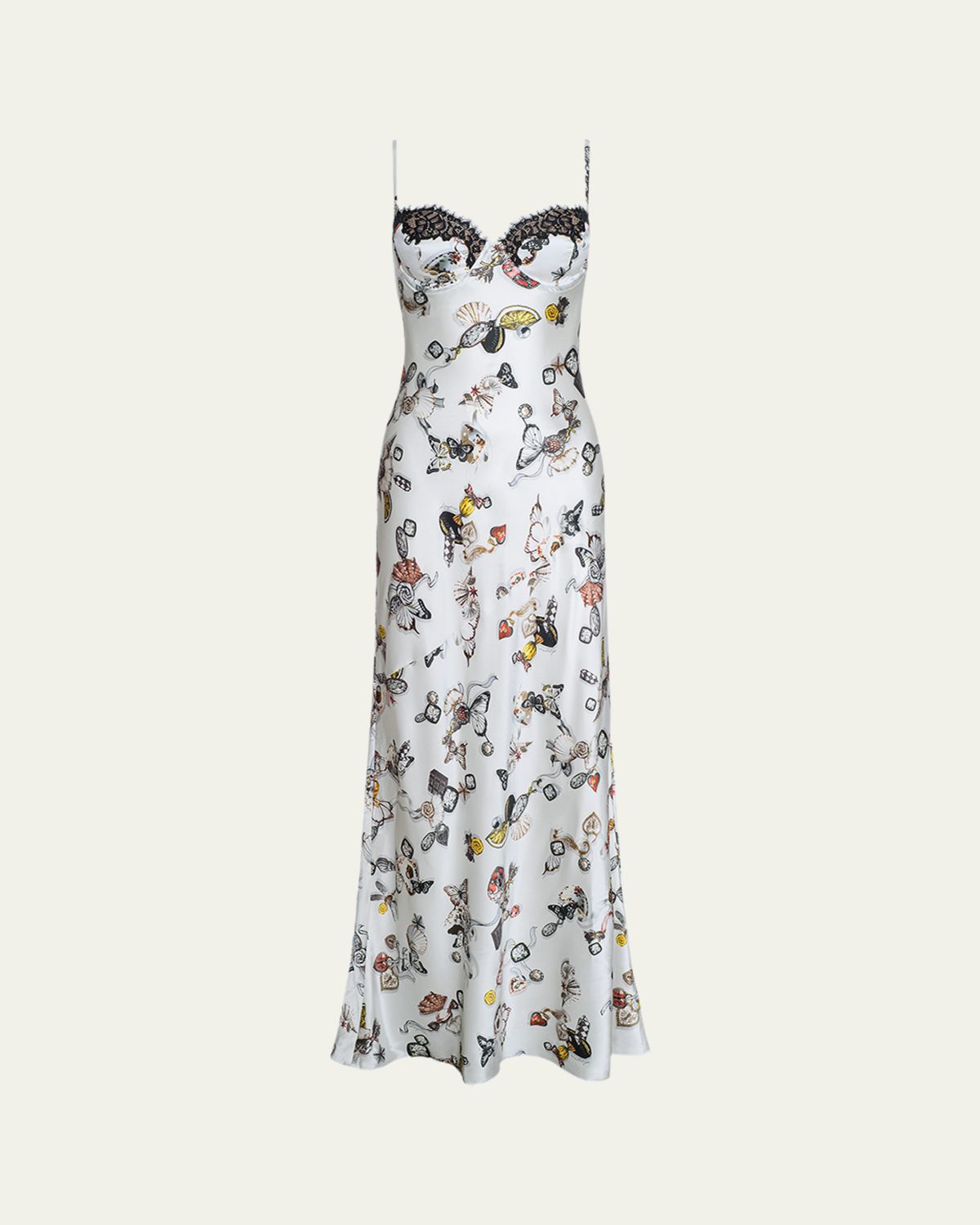 L'Agence Sayla Lace-Trim Silk Gown | Thumbnail 5 L'Agence Sayla Lace-Trim Silk Gown | Thumbnail 5