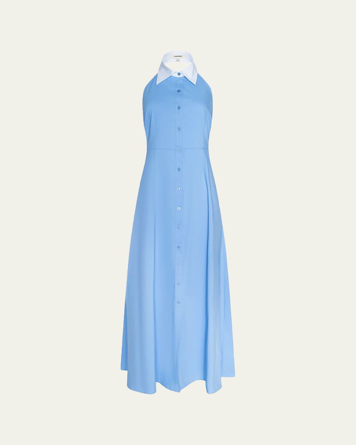 L'Agence Maurie Cotton Poplin Halter Maxi Dress | Thumbnail 7
