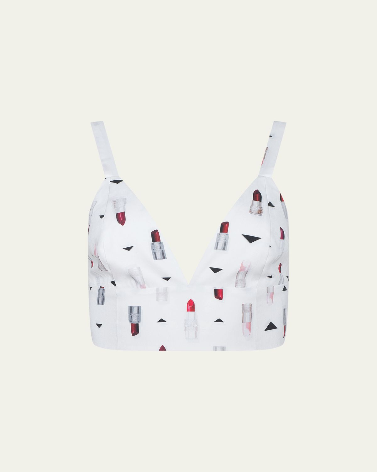 L'Agence Kaori Lipstick-Print Bralette Top | Thumbnail 6