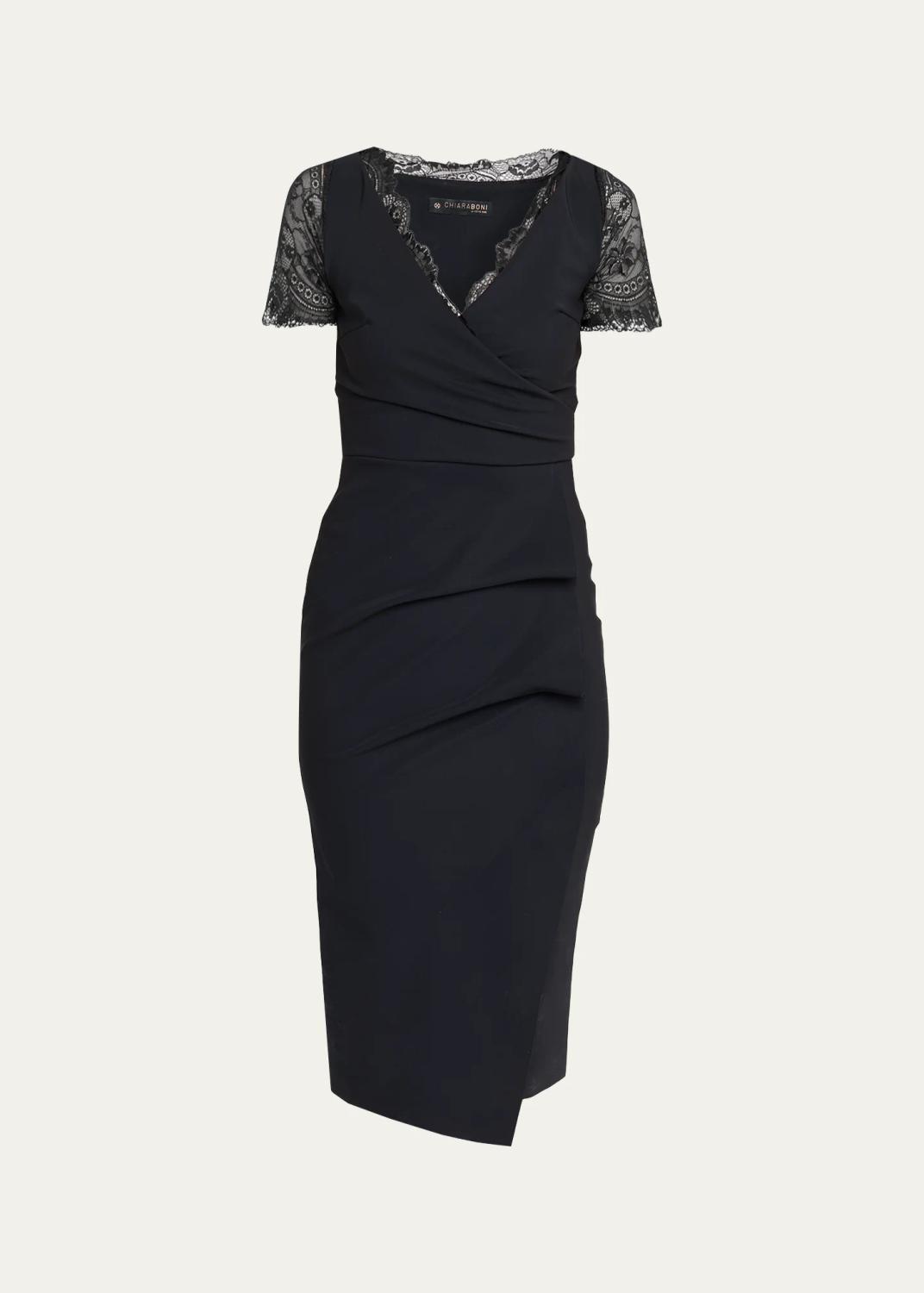 Chiara Boni La Petite Robe Brynn Lace-Embellished Bodycon Midi Dress