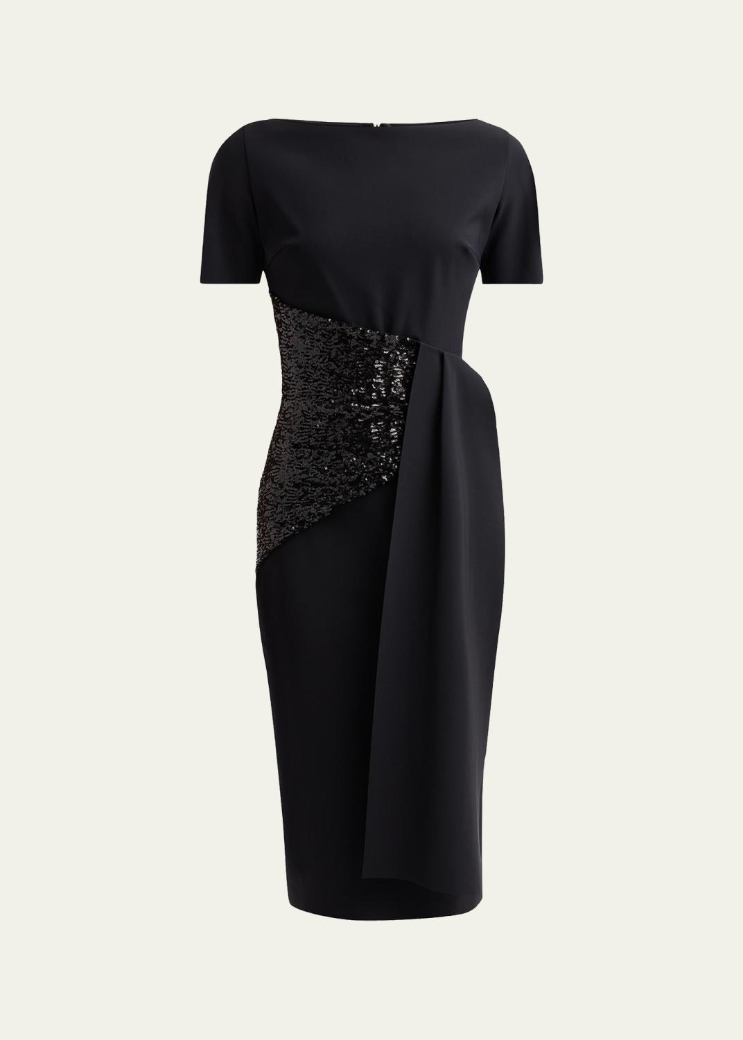 Chiara Boni La Petite Robe Sedva Sequin-Embellished Sheath Midi Dress