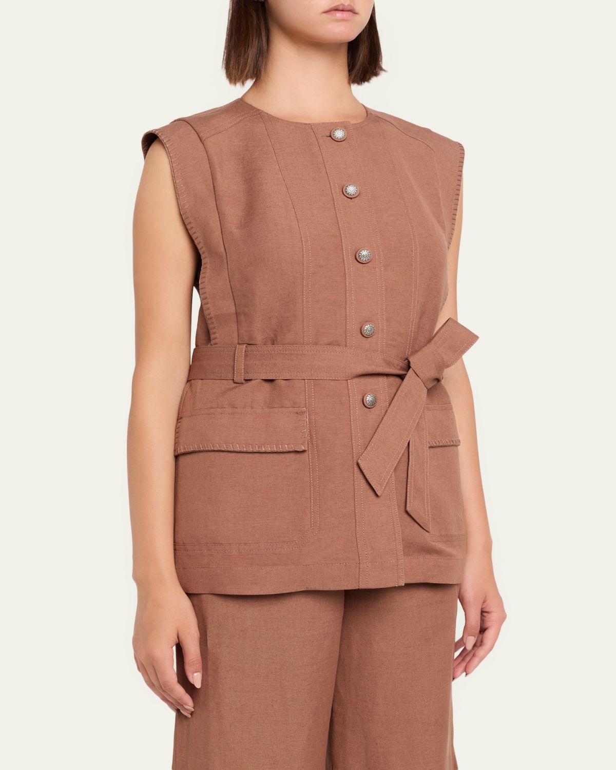 Kobi Halperin Beckett Belted Linen Vest | Thumbnail 4 Kobi Halperin Beckett Belted Linen Vest | Thumbnail 4