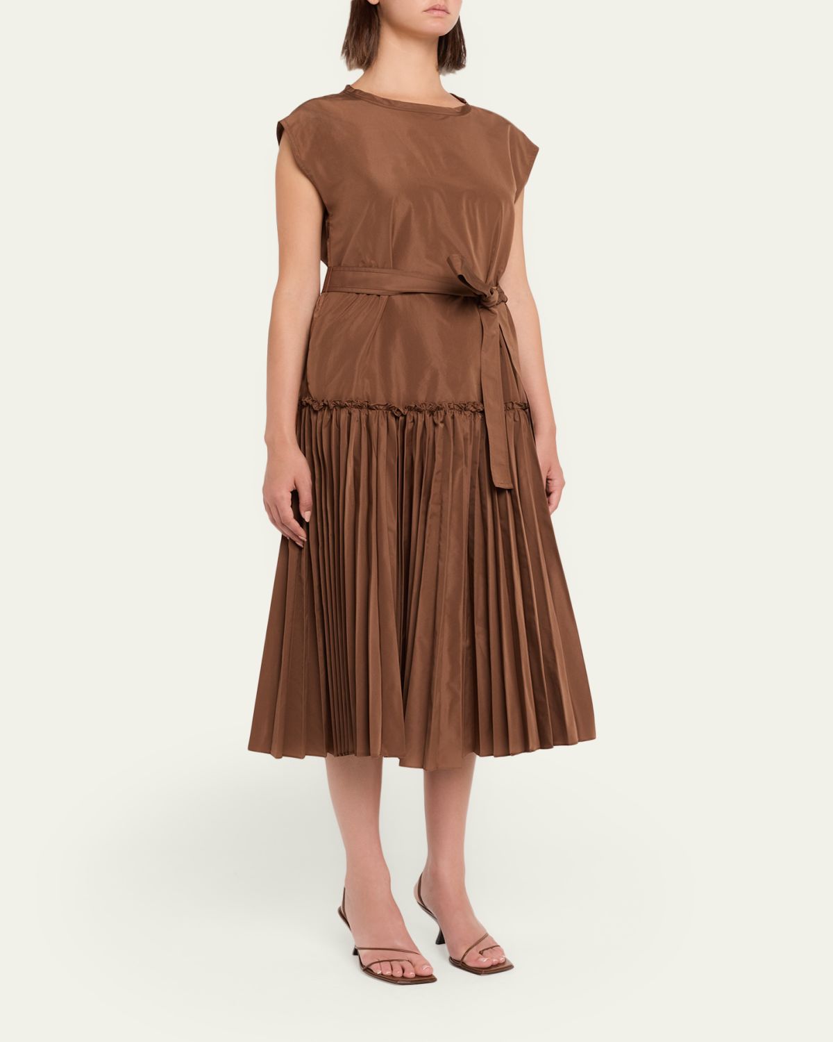 Kobi Halperin Logan Pleated Drop-Waist Midi Dress | Thumbnail 4 Kobi Halperin Logan Pleated Drop-Waist Midi Dress | Thumbnail 4