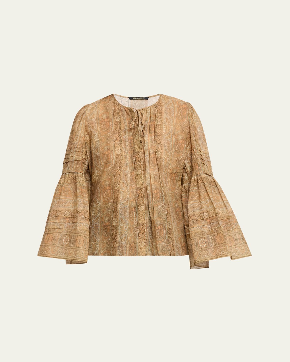 Kobi Halperin Joey Floral Flare-Sleeve Blouse
