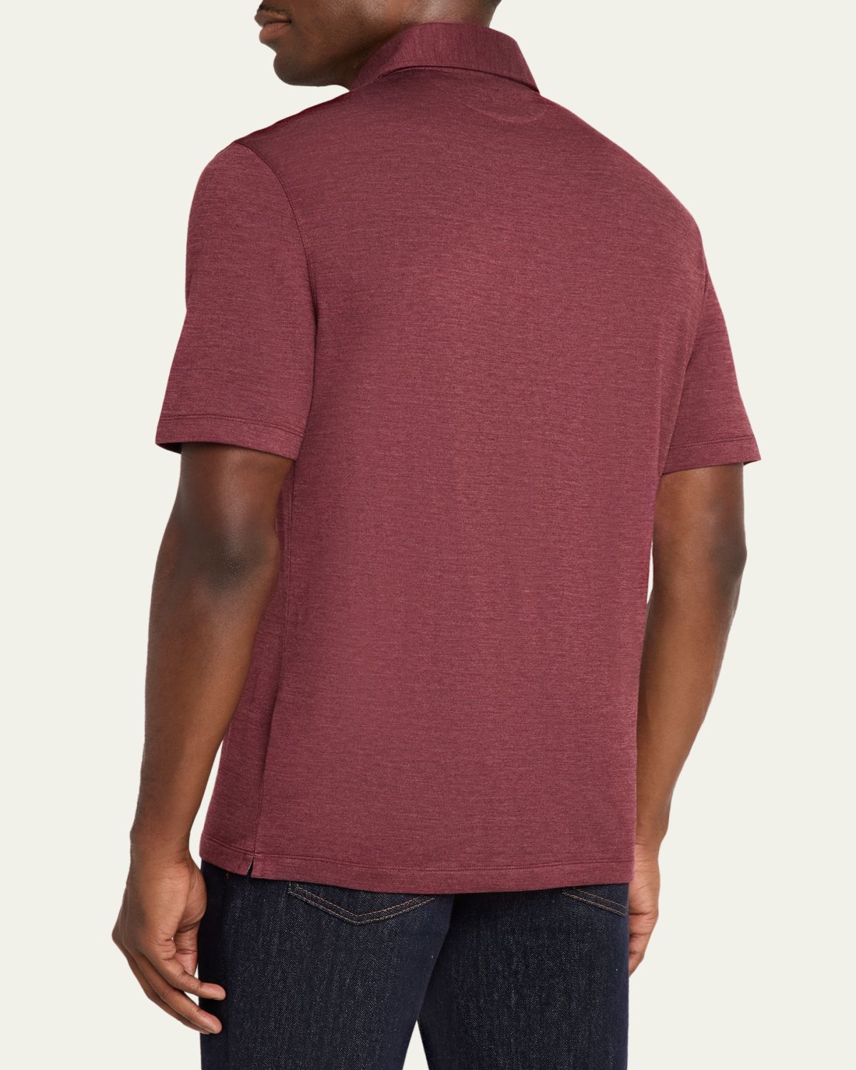 Brunello Cucinelli Men's Wool Blend Polo Shirt | Thumbnail 3 Brunello Cucinelli Men's Wool Blend Polo Shirt | Thumbnail 3