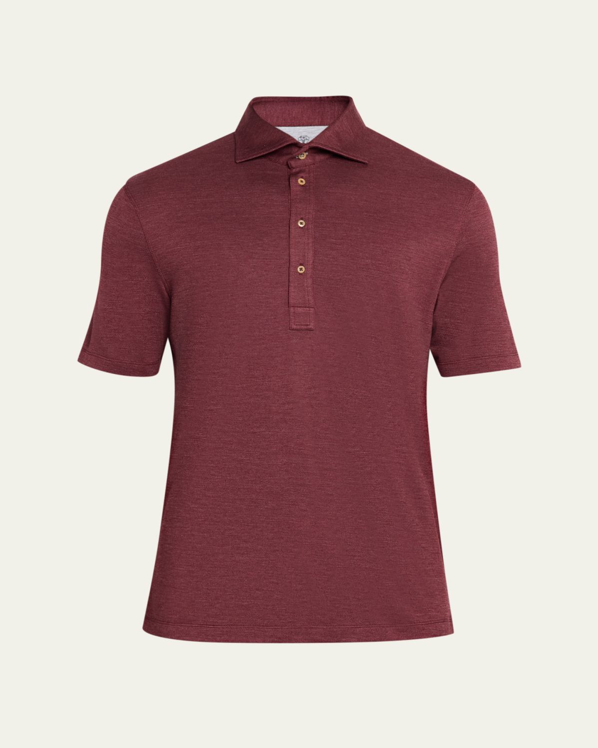 Brunello Cucinelli Men's Wool Blend Polo Shirt