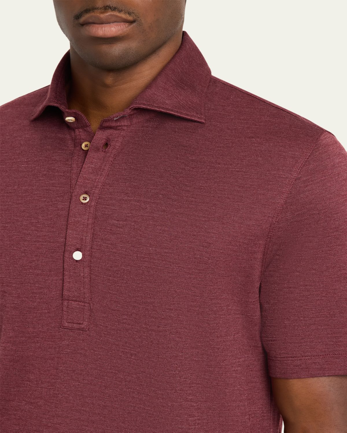 Brunello Cucinelli Men's Wool Blend Polo Shirt | Thumbnail 5 Brunello Cucinelli Men's Wool Blend Polo Shirt | Thumbnail 5