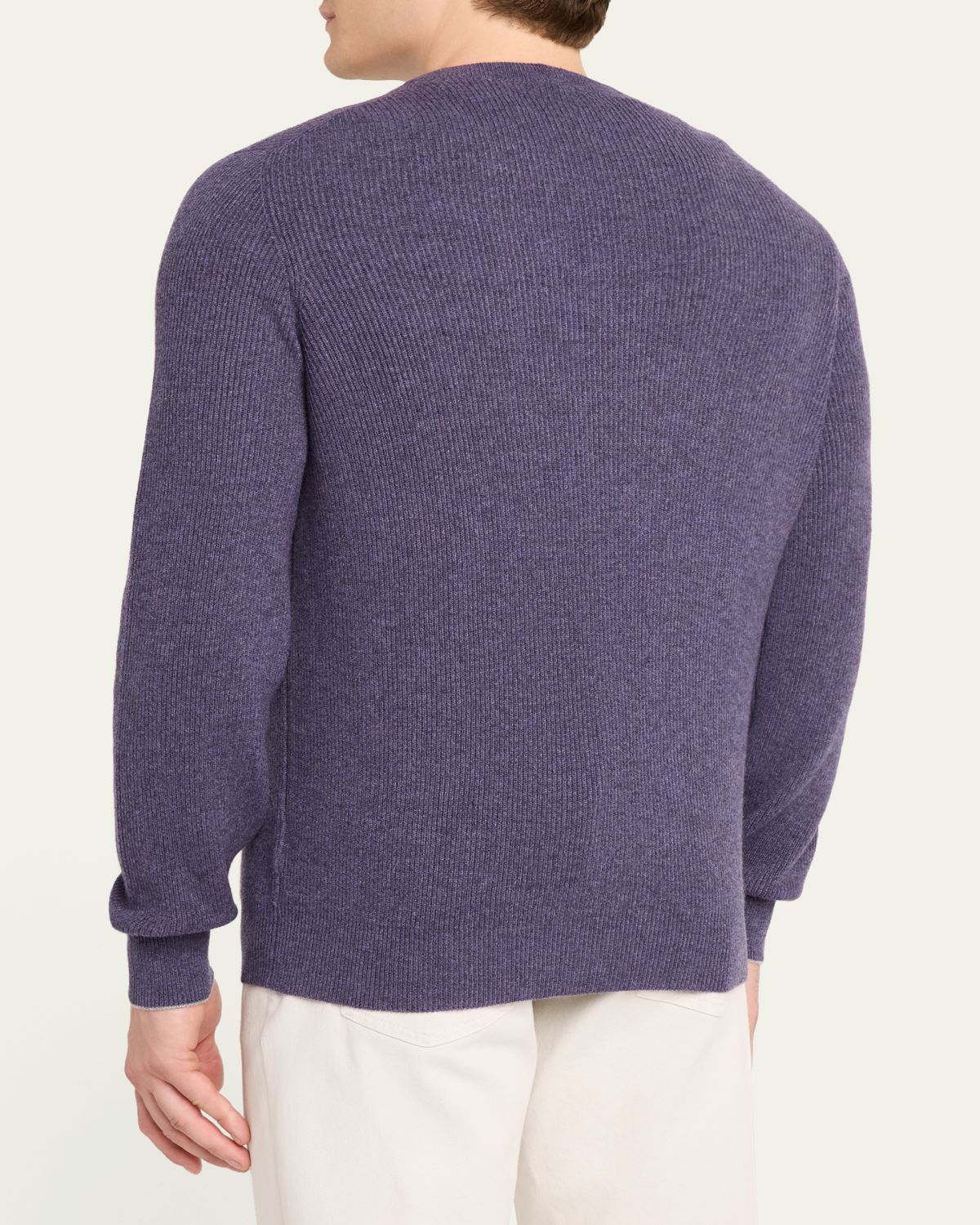 Brunello Cucinelli Men's Crewneck English Rib Cashmere Sweater | Thumbnail 13 Brunello Cucinelli Men's Crewneck English Rib Cashmere Sweater | Thumbnail 13