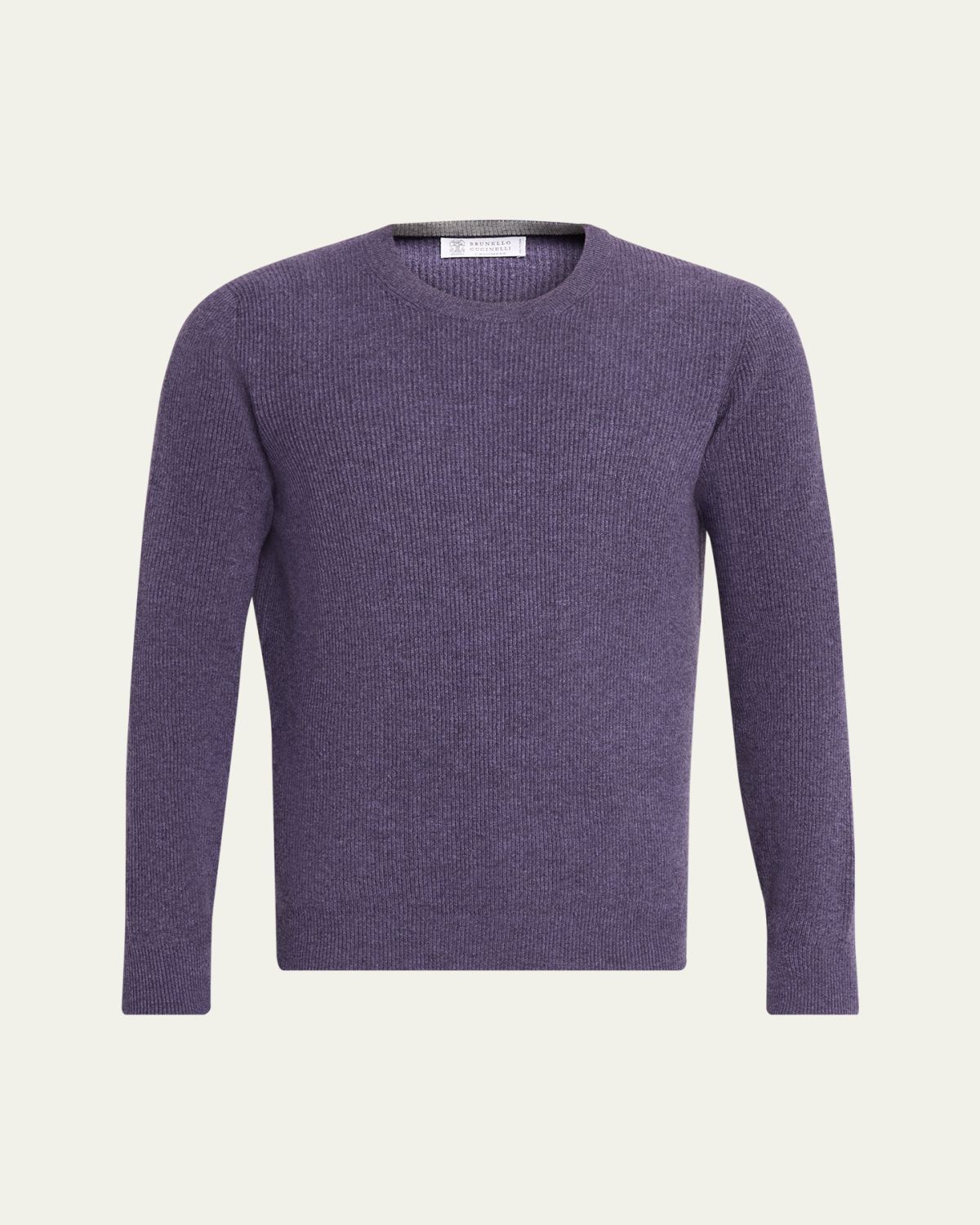 Brunello Cucinelli Men's Crewneck English Rib Cashmere Sweater | Thumbnail 11 Brunello Cucinelli Men's Crewneck English Rib Cashmere Sweater | Thumbnail 11