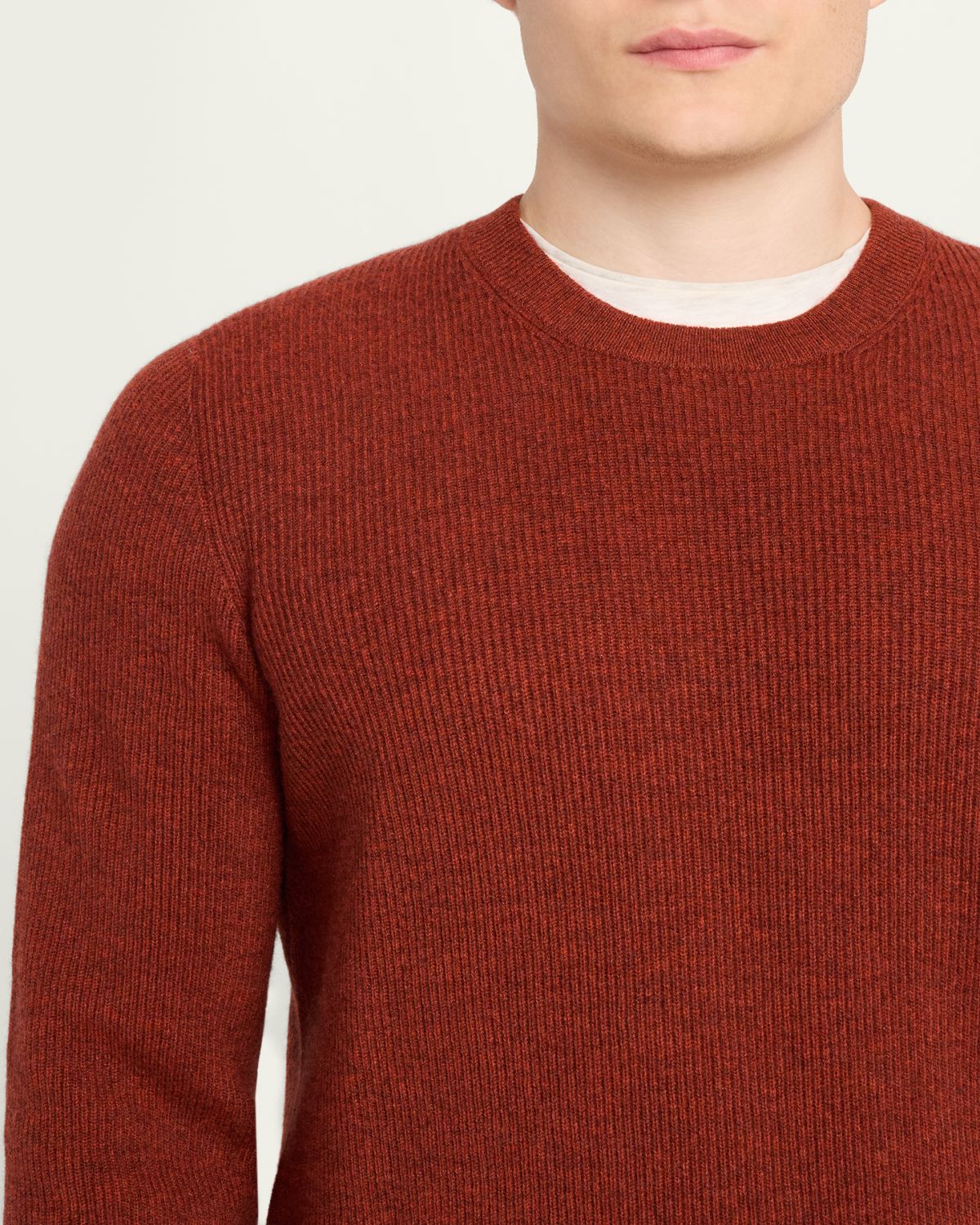 Brunello Cucinelli Men's Crewneck English Rib Cashmere Sweater | Thumbnail 5 Brunello Cucinelli Men's Crewneck English Rib Cashmere Sweater | Thumbnail 5