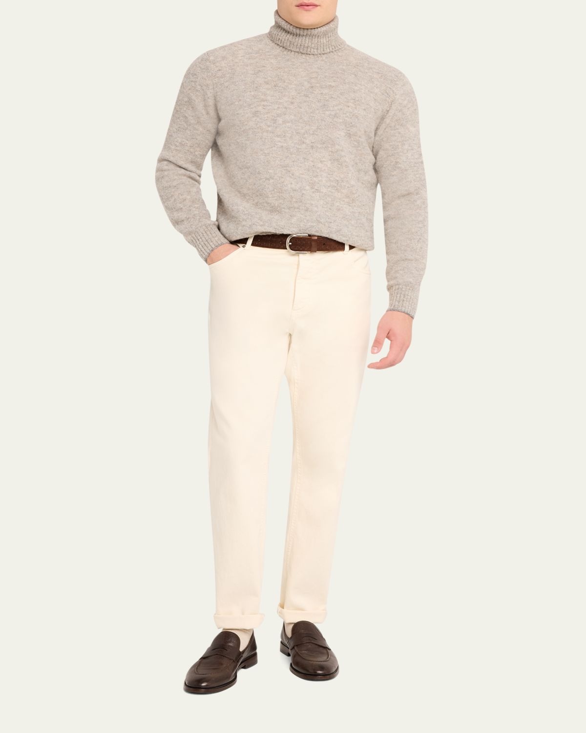 Brunello Cucinelli Men's Alpaca Blend Turtleneck Sweater | Thumbnail 2 Brunello Cucinelli Men's Alpaca Blend Turtleneck Sweater | Thumbnail 2