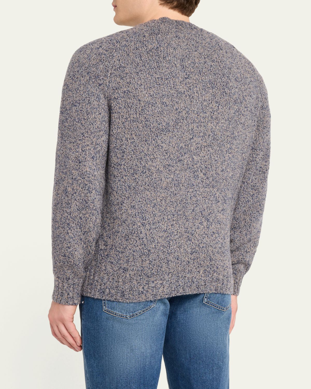 Brunello Cucinelli Men's Wool, Silk and Cashmere Donegal Crewneck Sweater | Thumbnail 3 Brunello Cucinelli Men's Wool, Silk and Cashmere Donegal Crewneck Sweater | Thumbnail 3