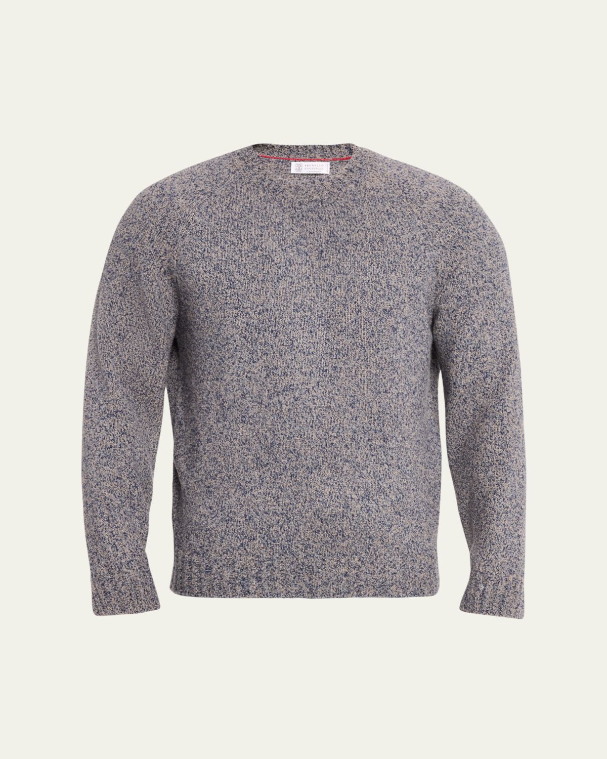 Brunello Cucinelli Men's Wool, Silk and Cashmere Donegal Crewneck Sweater