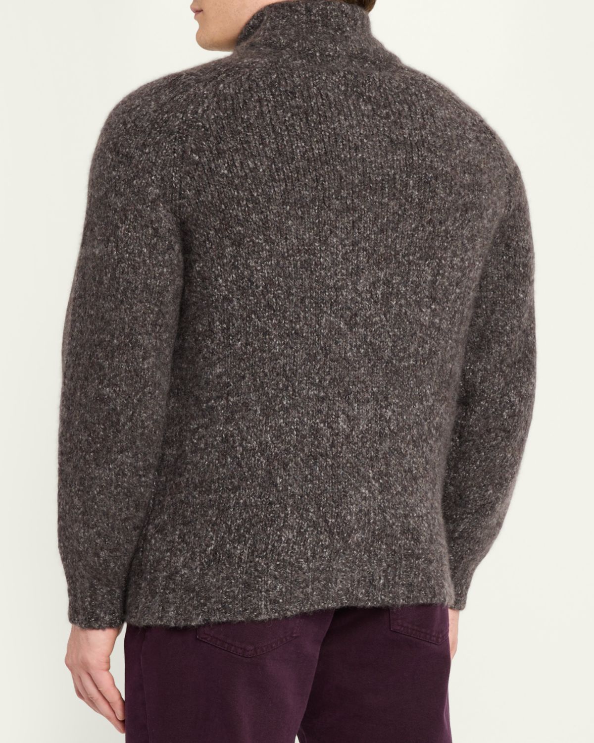 Brunello Cucinelli Men's Cashmere and Silk Melange Full-Zip Cardigan | Thumbnail 3