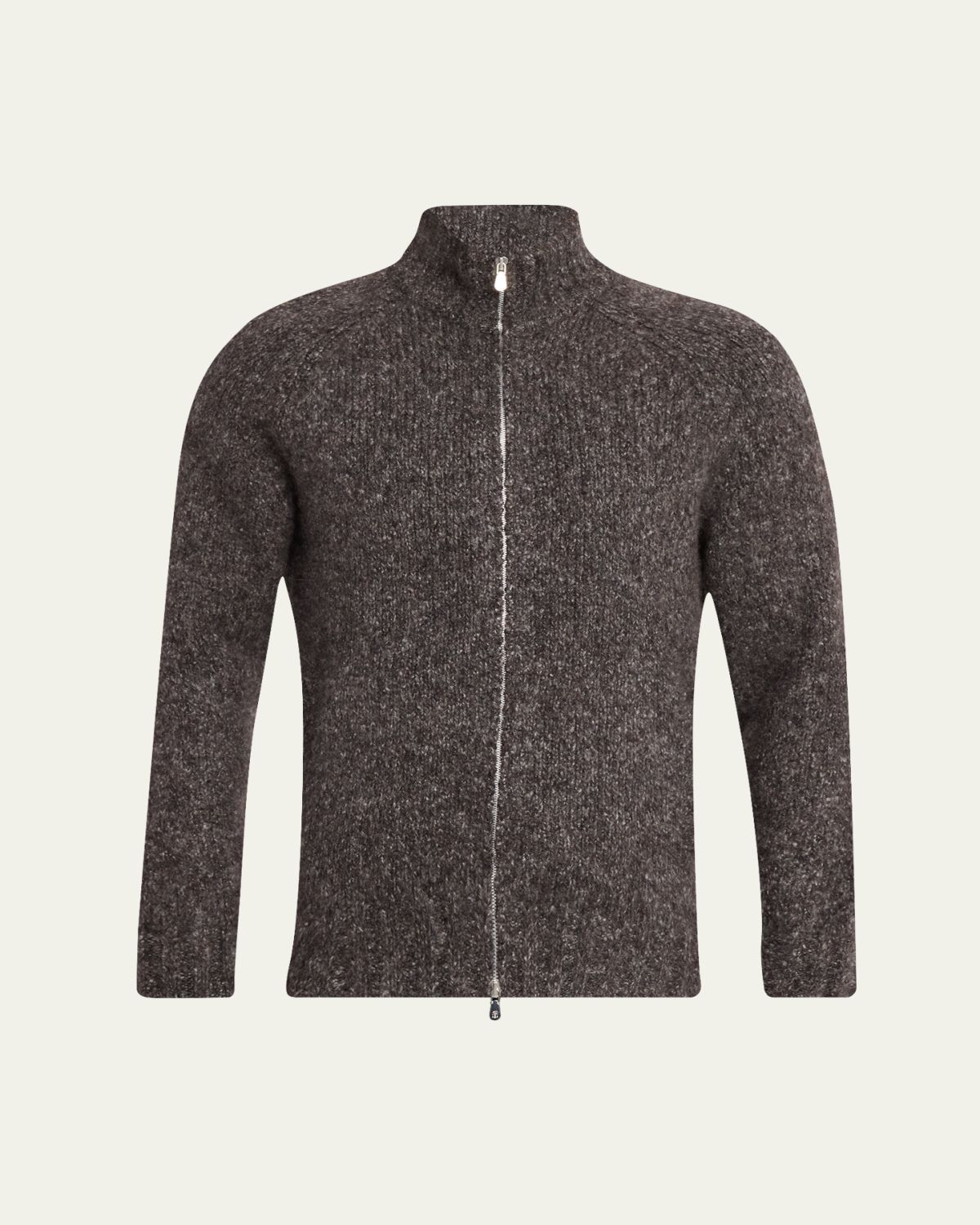 Brunello Cucinelli Men's Cashmere and Silk Melange Full-Zip Cardigan