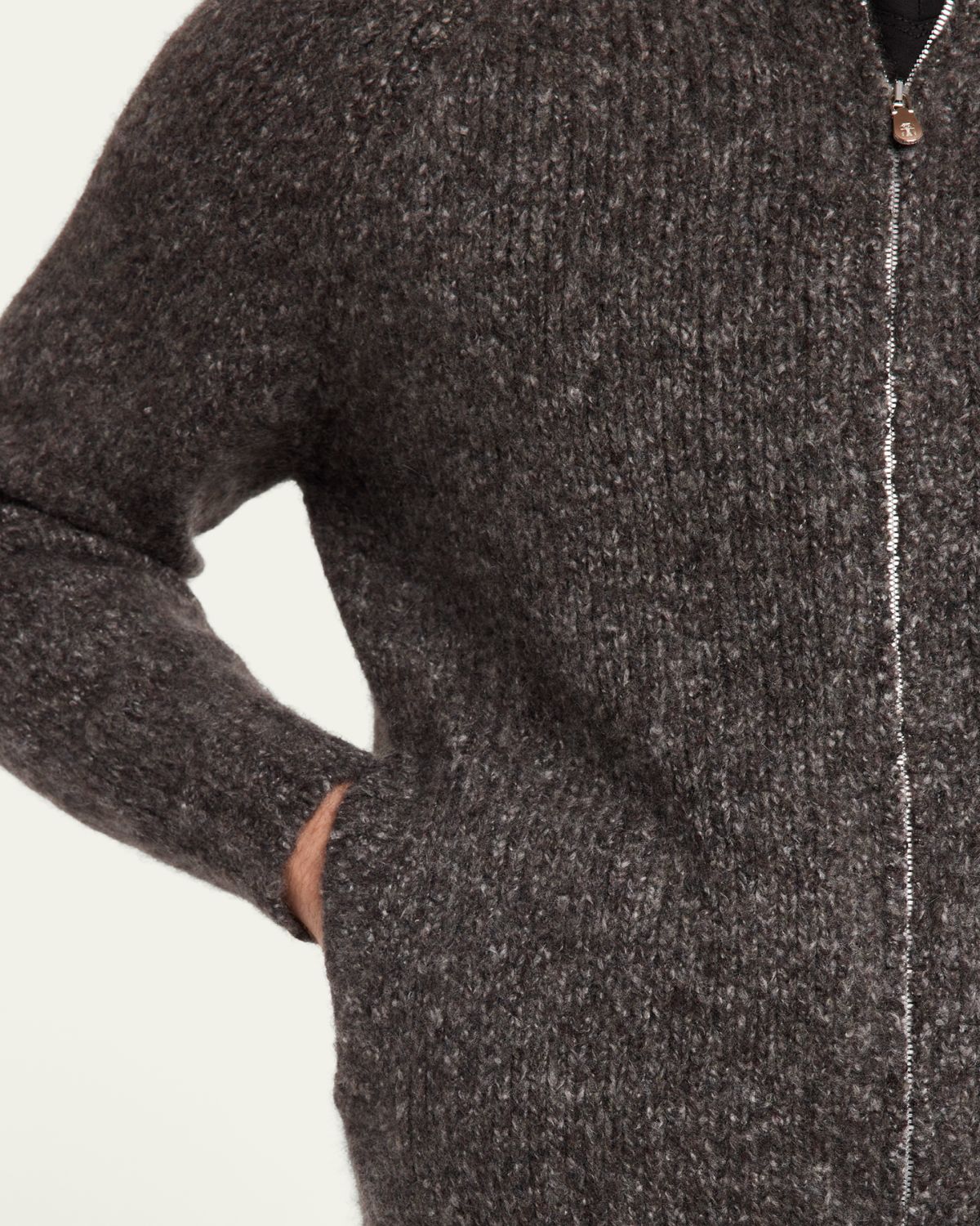 Brunello Cucinelli Men's Cashmere and Silk Melange Full-Zip Cardigan | Thumbnail 5