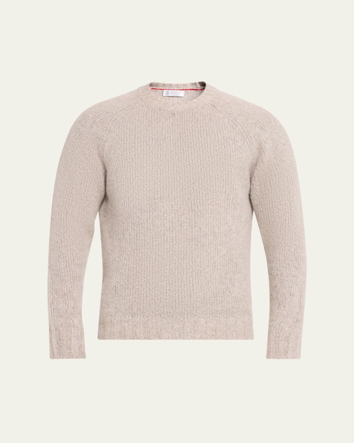 Brunello Cucinelli Men's Cashmere and Silk Rib-Knit Crewneck Sweater