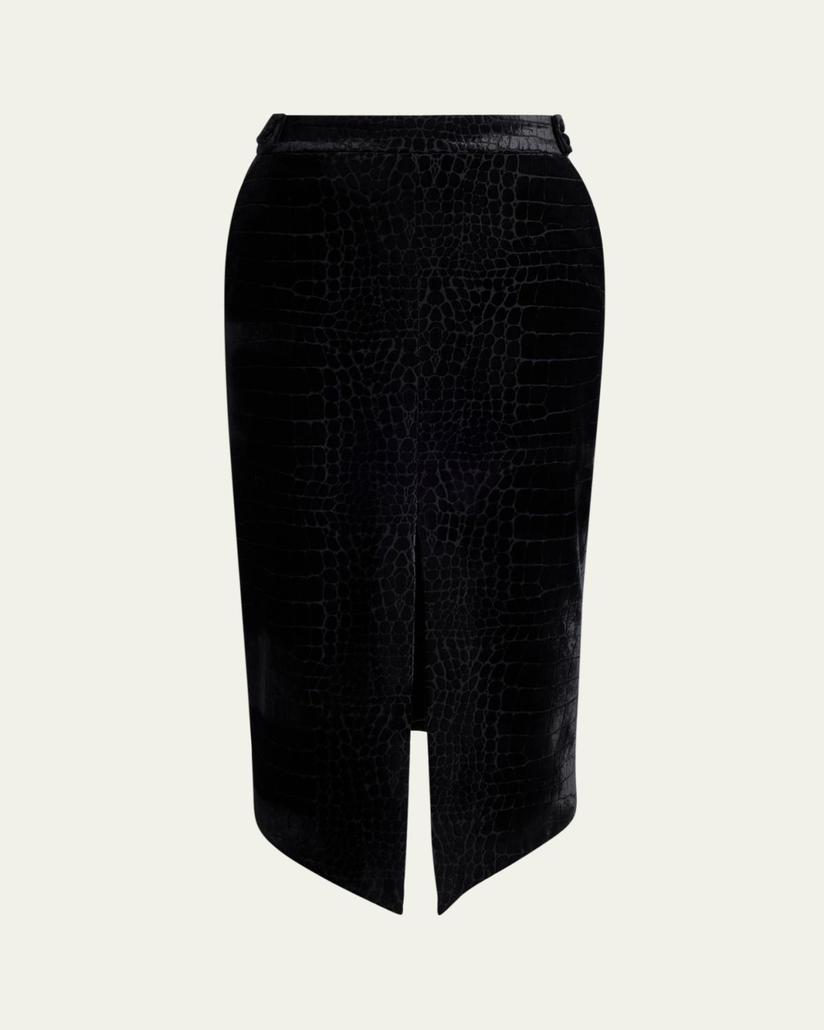 TOM FORD Croco-Embossed Velvet Midi Skirt | Thumbnail 6