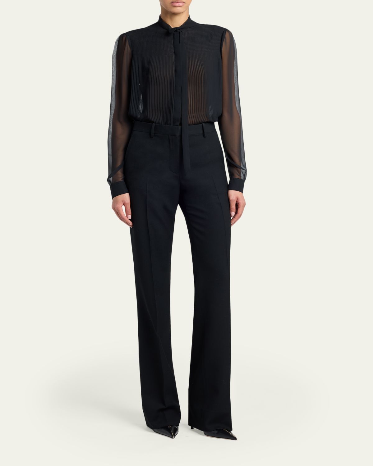 TOM FORD Chiffon Plisse Neck-Tie Blouse | Thumbnail 2