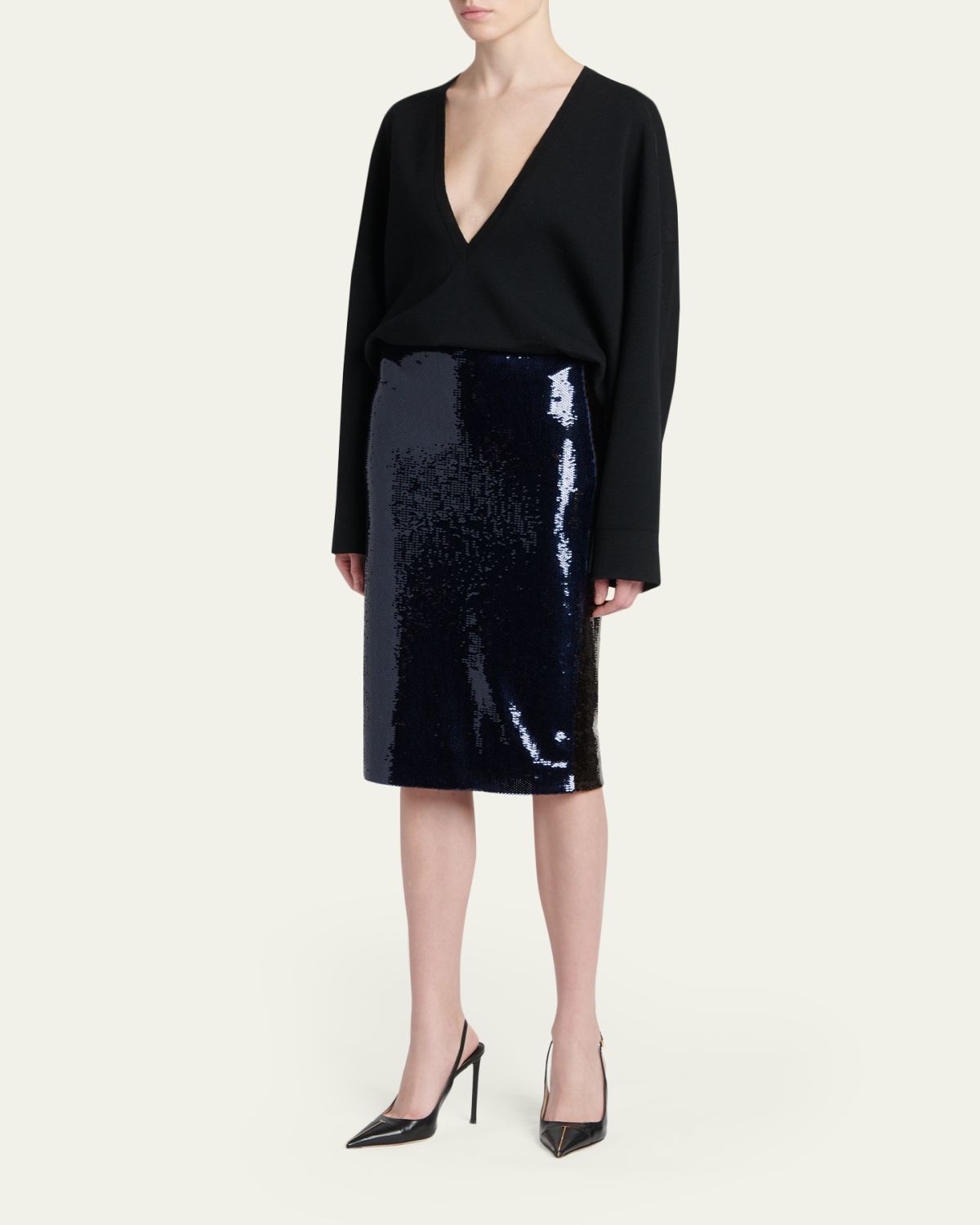 TOM FORD Two-Tone Sequined Pencil Skirt | Thumbnail 2 TOM FORD Two-Tone Sequined Pencil Skirt | Thumbnail 2