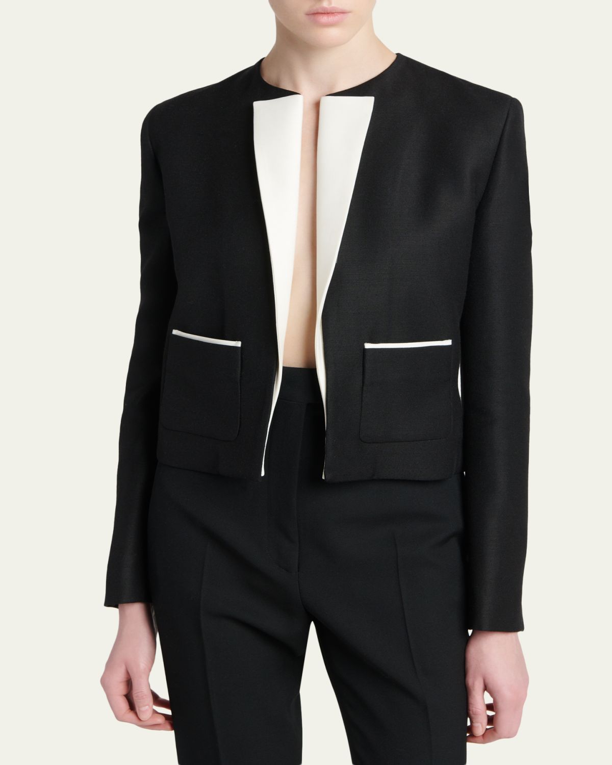 TOM FORD Contrast Silk-Lapel Open Jacket | Thumbnail 4 TOM FORD Contrast Silk-Lapel Open Jacket | Thumbnail 4