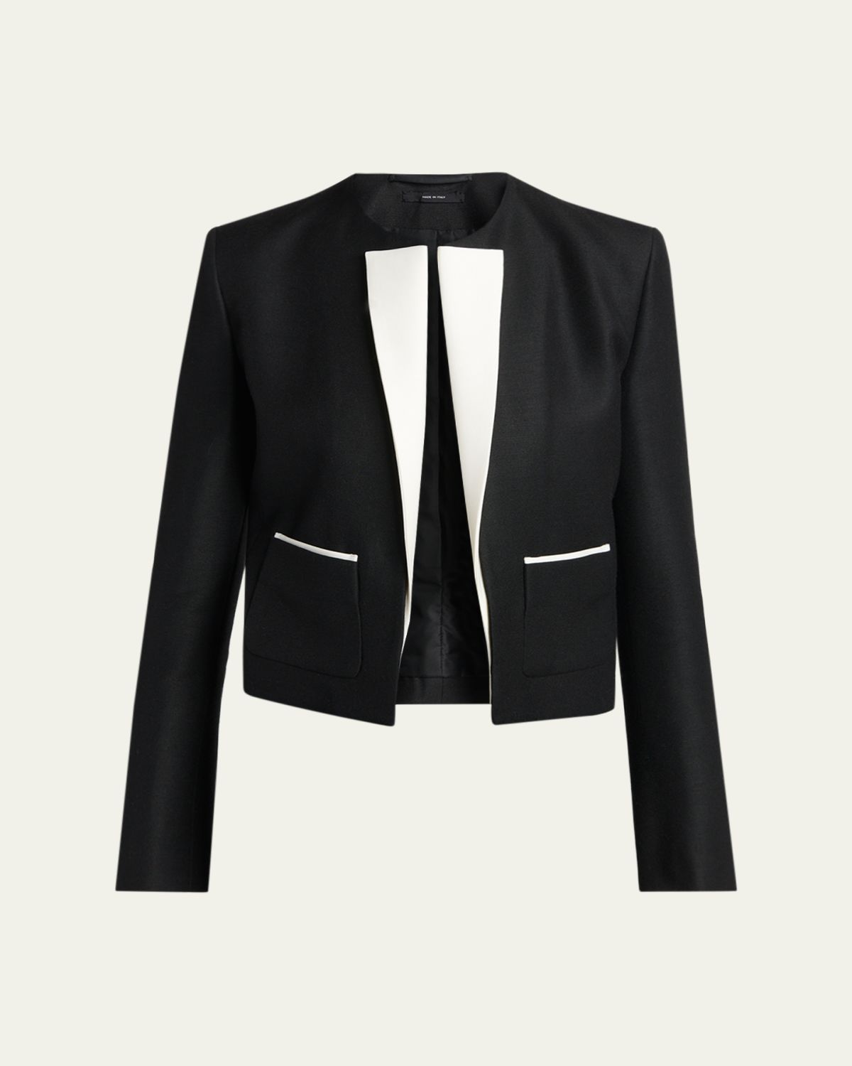 TOM FORD Contrast Silk-Lapel Open Jacket