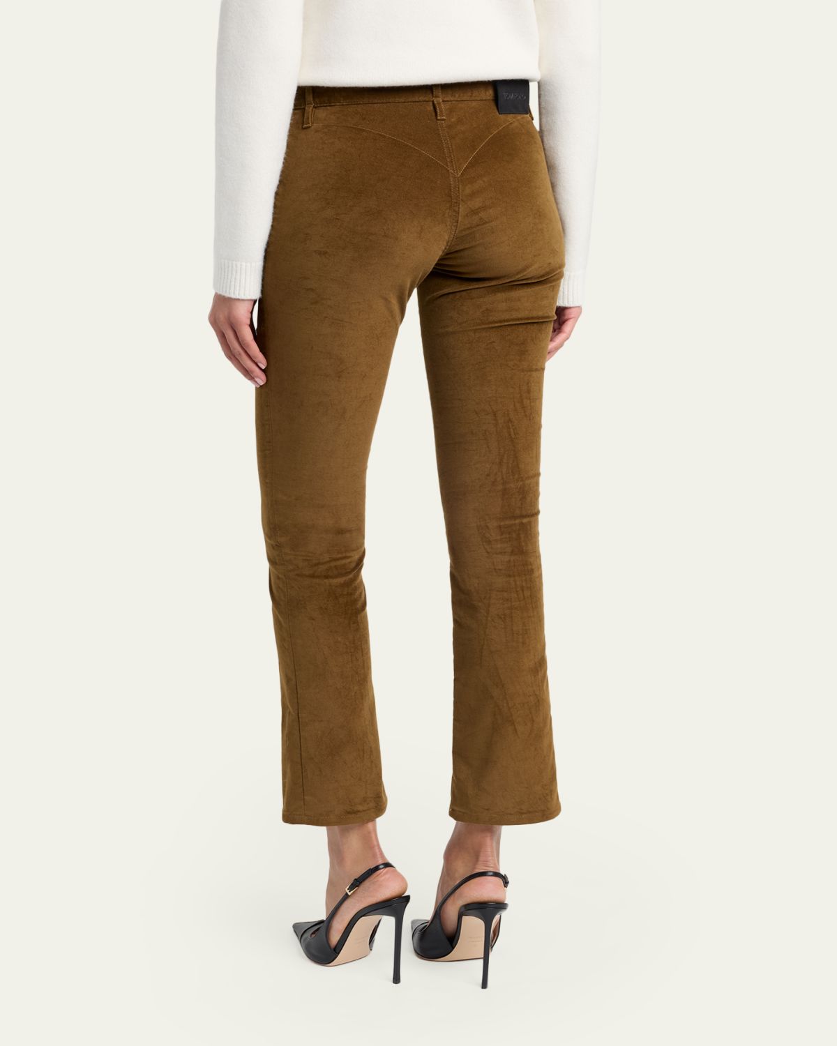 TOM FORD Velvet Slim-Leg Ankle Trousers | Thumbnail 3