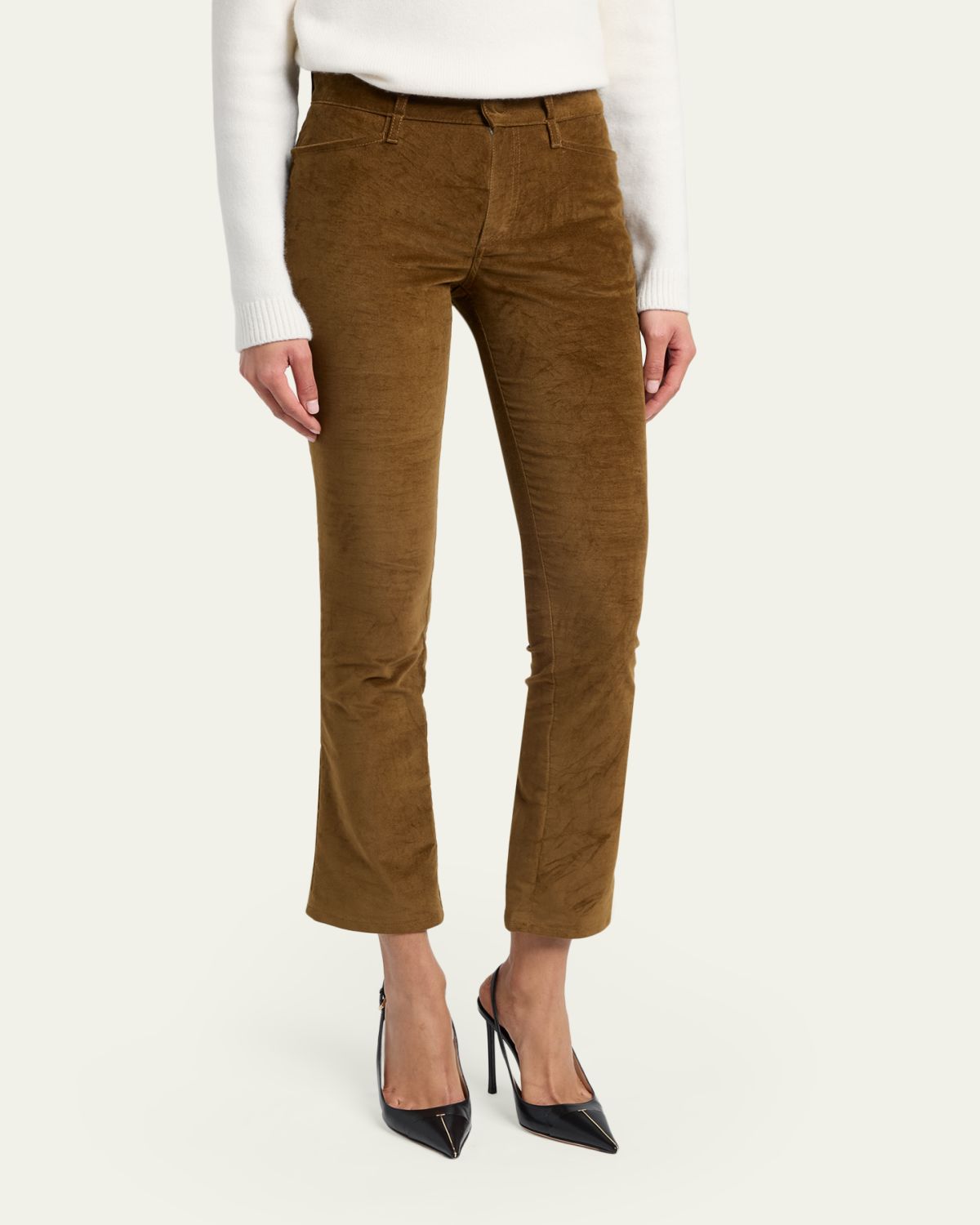 TOM FORD Velvet Slim-Leg Ankle Trousers | Thumbnail 4