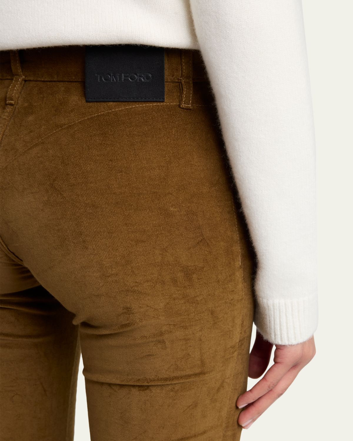 TOM FORD Velvet Slim-Leg Ankle Trousers | Thumbnail 5