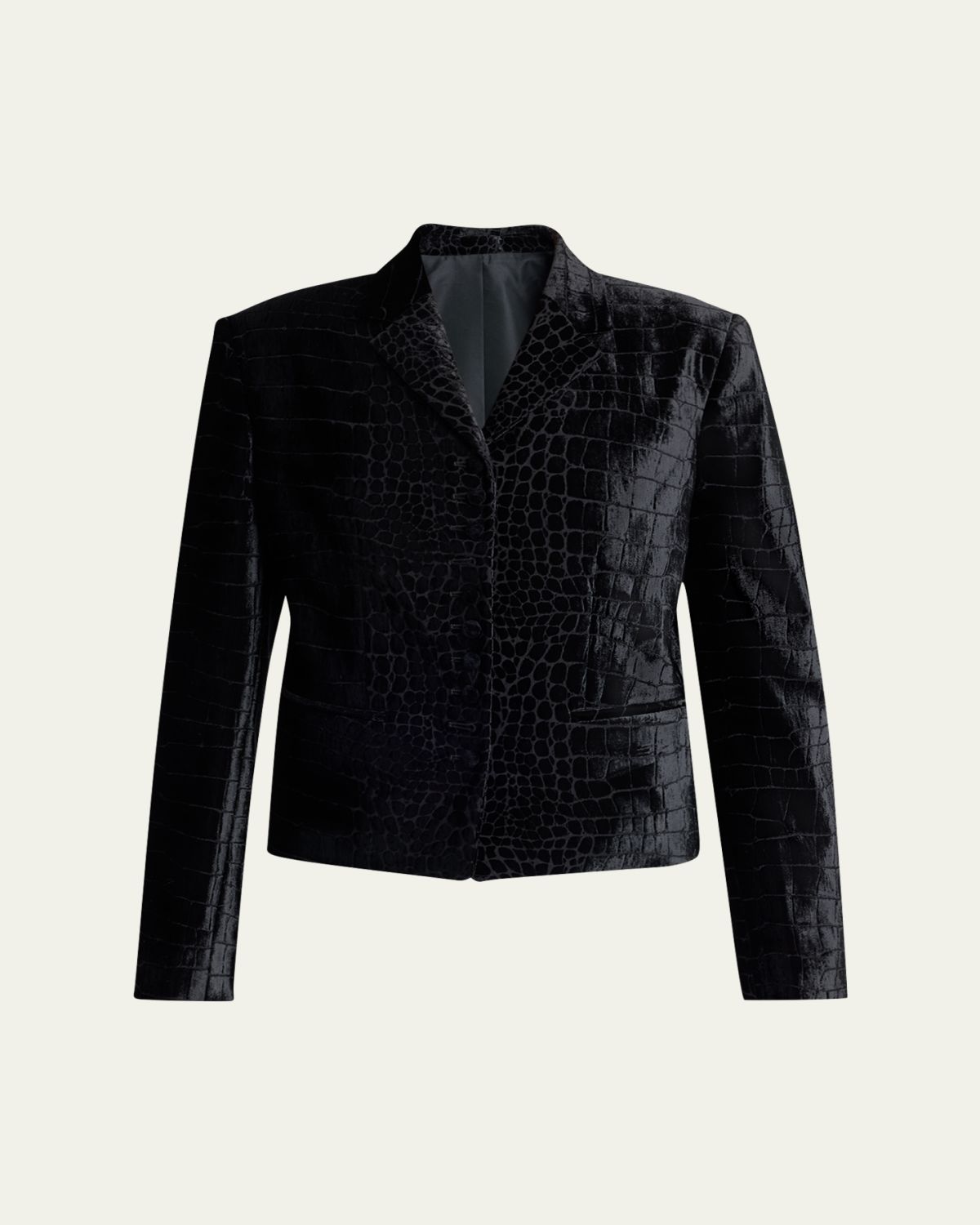 TOM FORD Croc-Embossed Velvet Single-Breasted Jacket | Thumbnail 6 TOM FORD Croc-Embossed Velvet Single-Breasted Jacket | Thumbnail 6