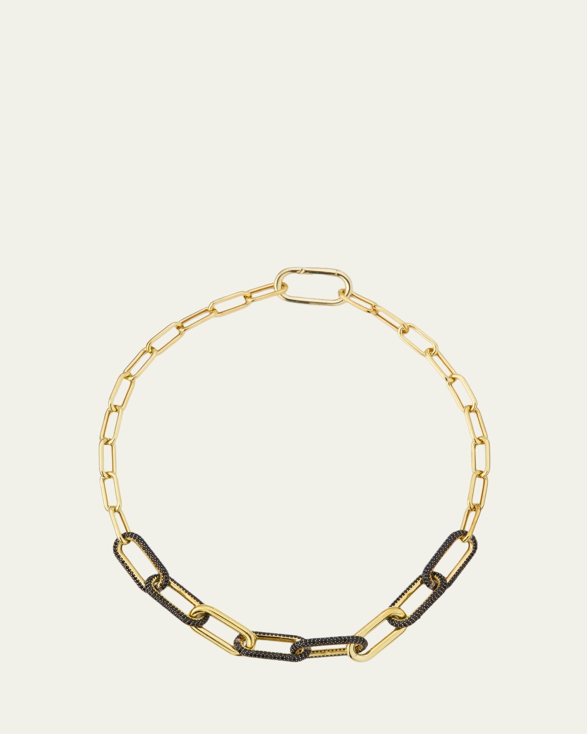 Nickho Rey Link Collar Necklace with Black Crystals