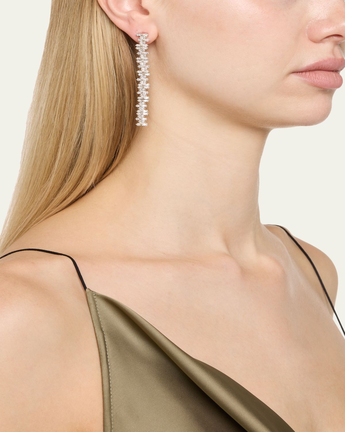 Nickho Rey Cindy Rhodium Crystal Drop Earrings | Thumbnail 2