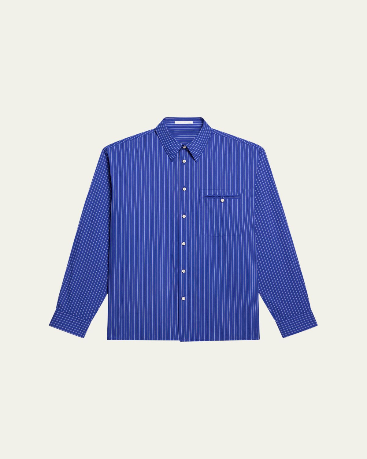 Helmut Lang Men's Pinstripe Poplin Double-Pocket Button-Down Shirt | Thumbnail 6 Helmut Lang Men's Pinstripe Poplin Double-Pocket Button-Down Shirt | Thumbnail 6