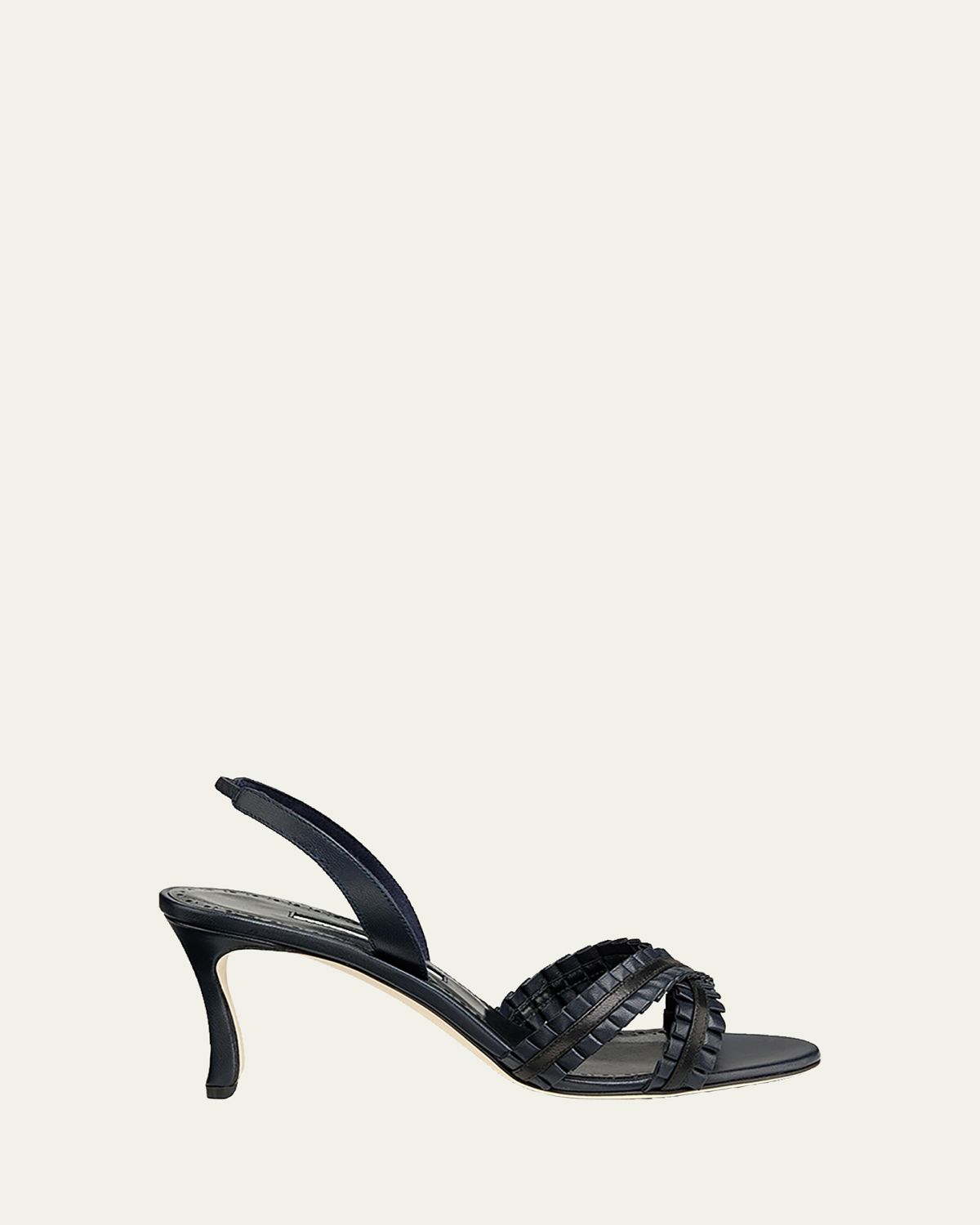 Manolo Blahnik 70mm Volusan Leather Slingback Pumps | Thumbnail 7