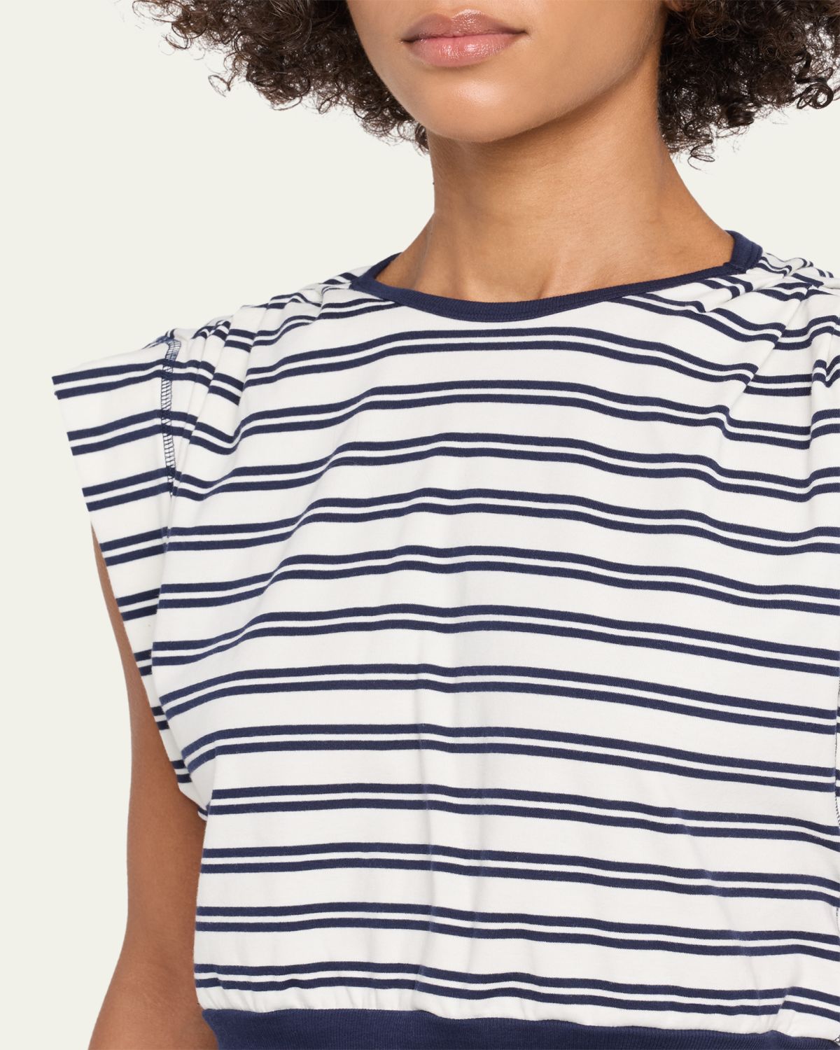 SIMKHAI Joie Striped Cotton-Jersey Top | Thumbnail 5