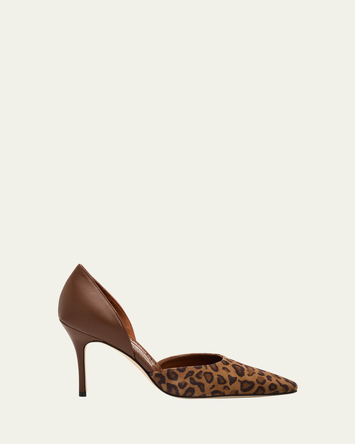Manolo Blahnik 90mm Taylerbinu Leopard Mixed Leather Pumps | Thumbnail 4