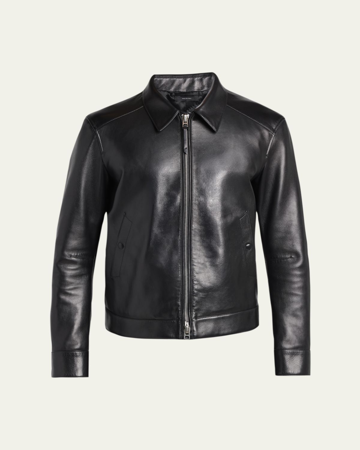 TOM FORD Men's Full-Zip Grained Leather Jacket | Thumbnail 6 TOM FORD Men's Full-Zip Grained Leather Jacket | Thumbnail 6